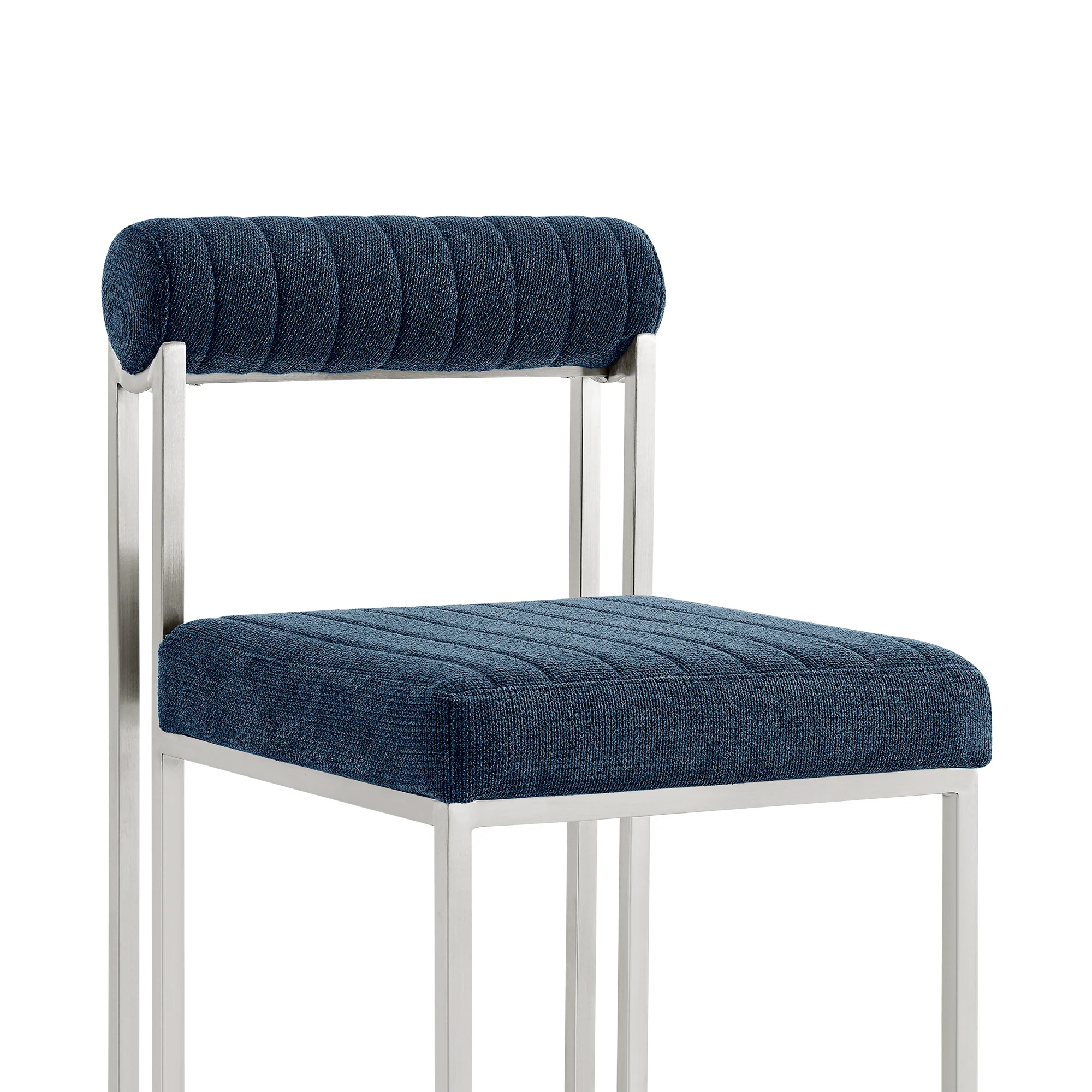 Anastasia Dining Chair with Brushed Stainless Steel and Light Gray Fabric - Set of 2 By Armen Living - Image 31