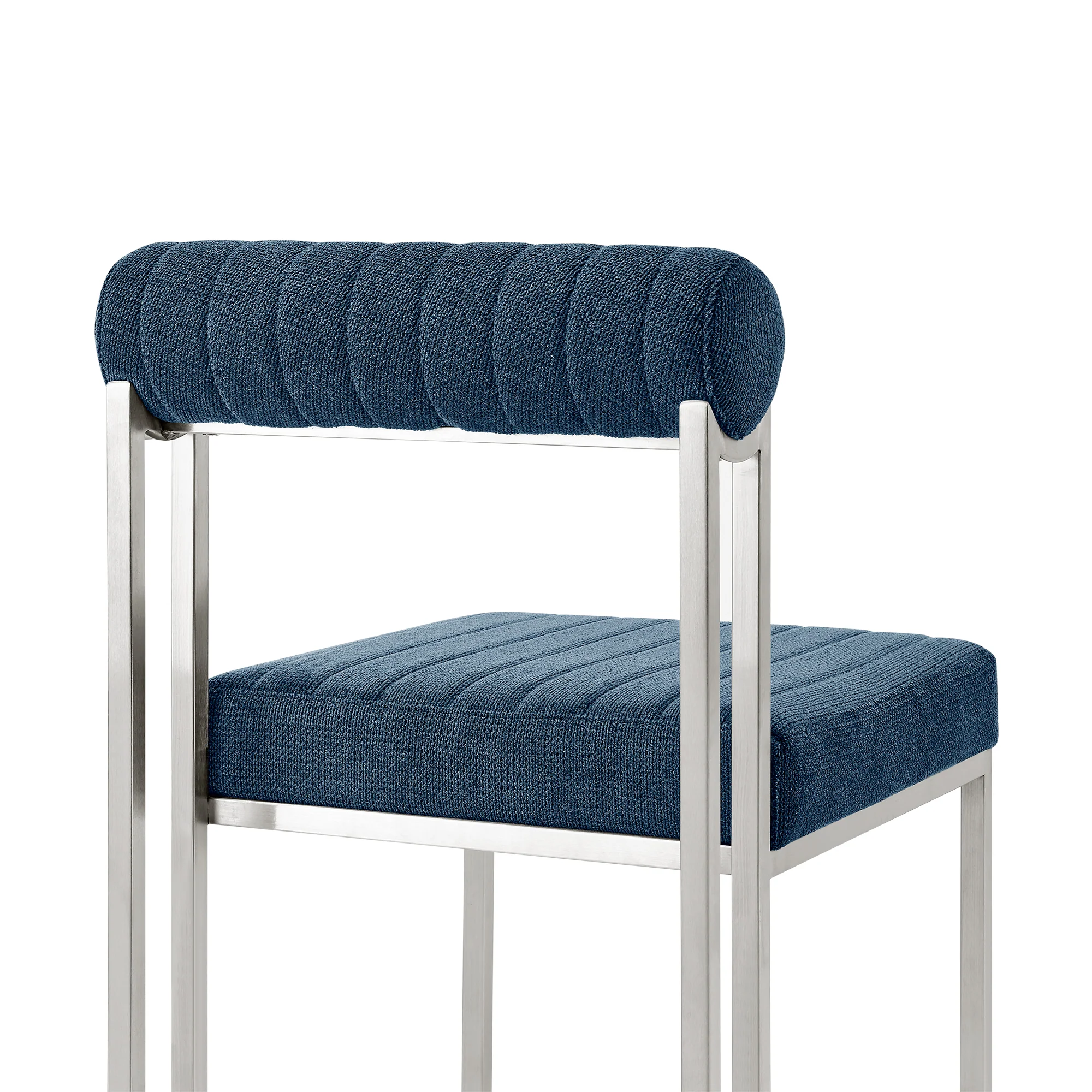Anastasia Dining Chair with Brushed Stainless Steel and Light Gray Fabric - Set of 2 By Armen Living - Image 32