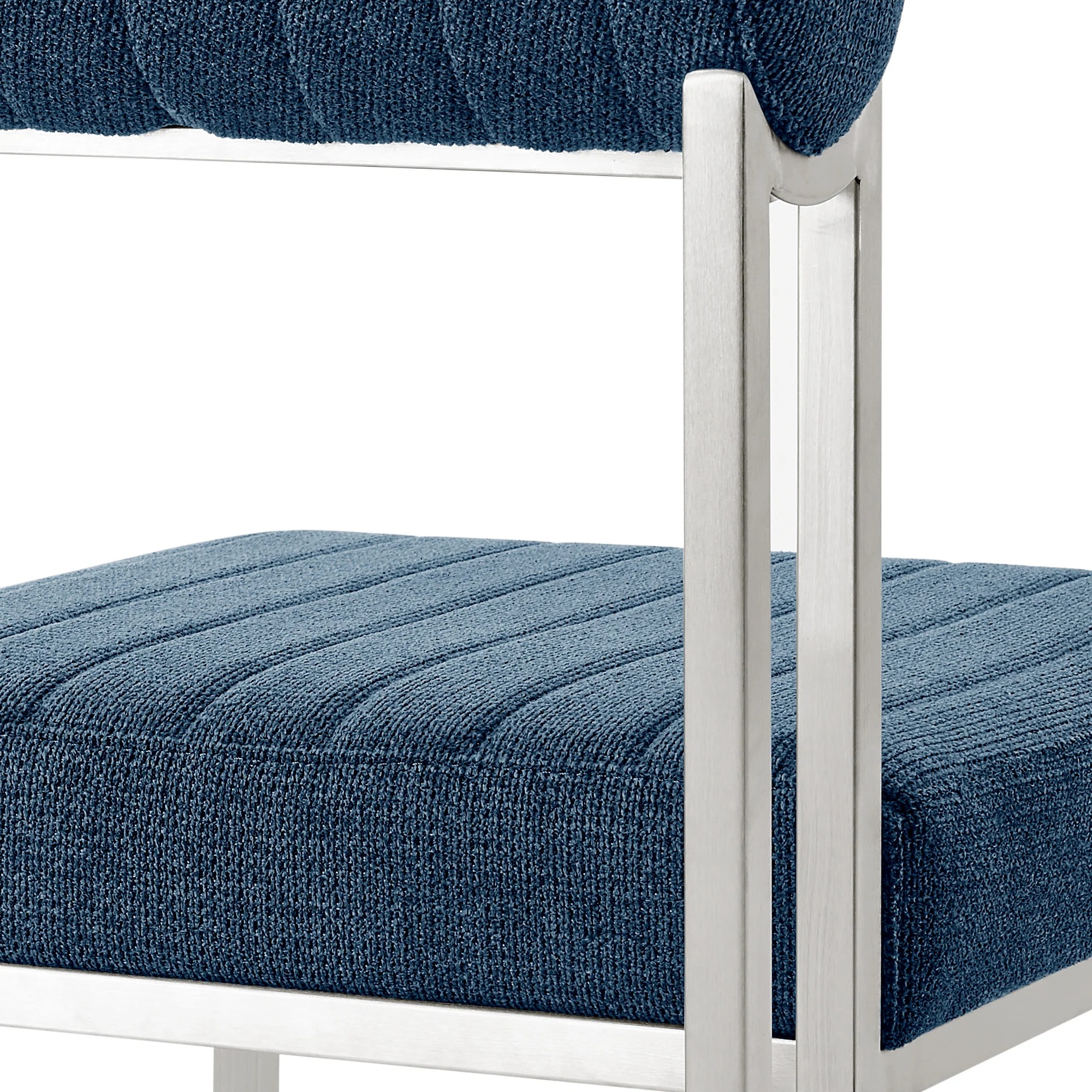 Anastasia Dining Chair with Brushed Stainless Steel and Light Gray Fabric - Set of 2 By Armen Living - Image 33