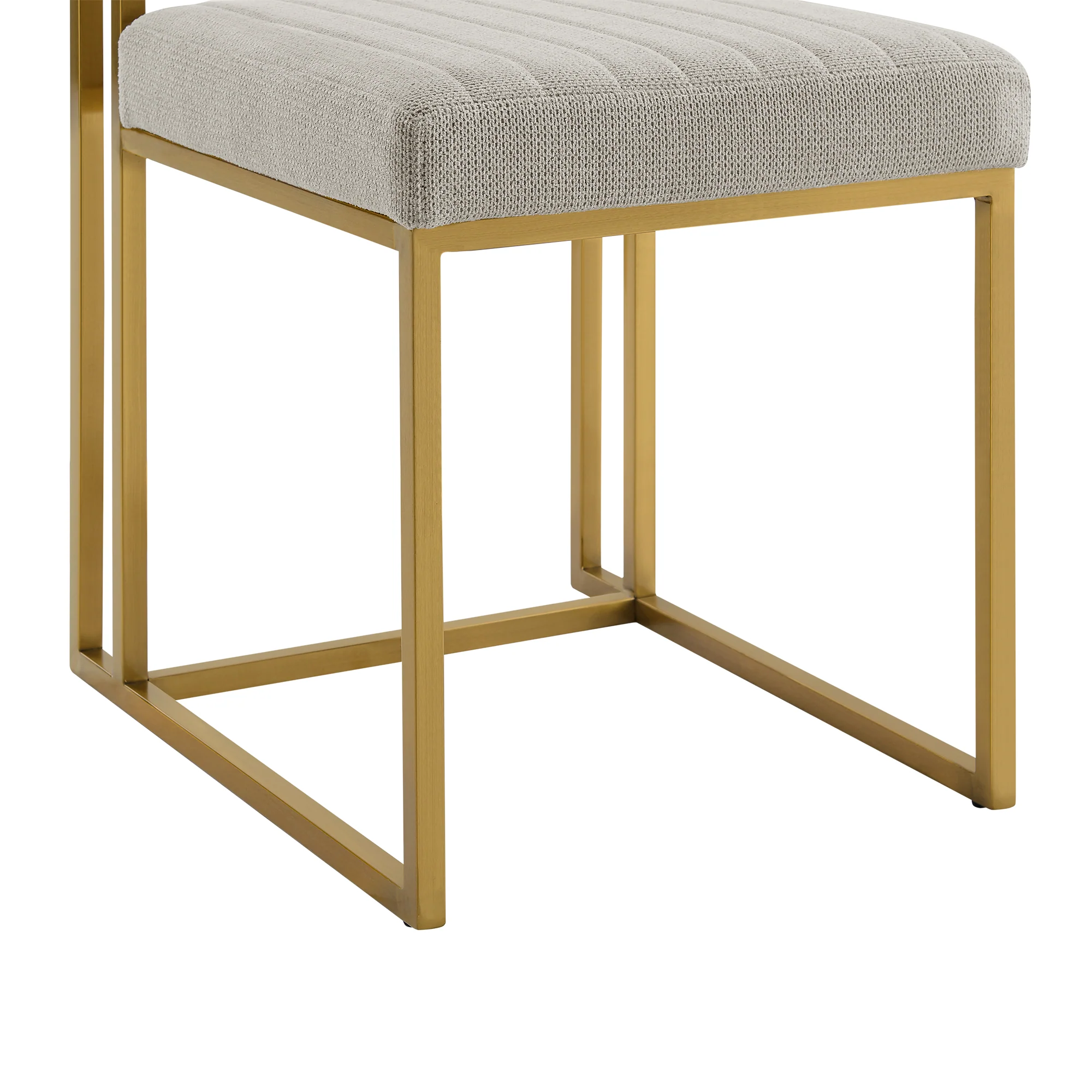 Anastasia Dining Chair with Gold Brushed Stainless Steel and Taupe Fabric - Set of 2 By Armen Living - Image 10