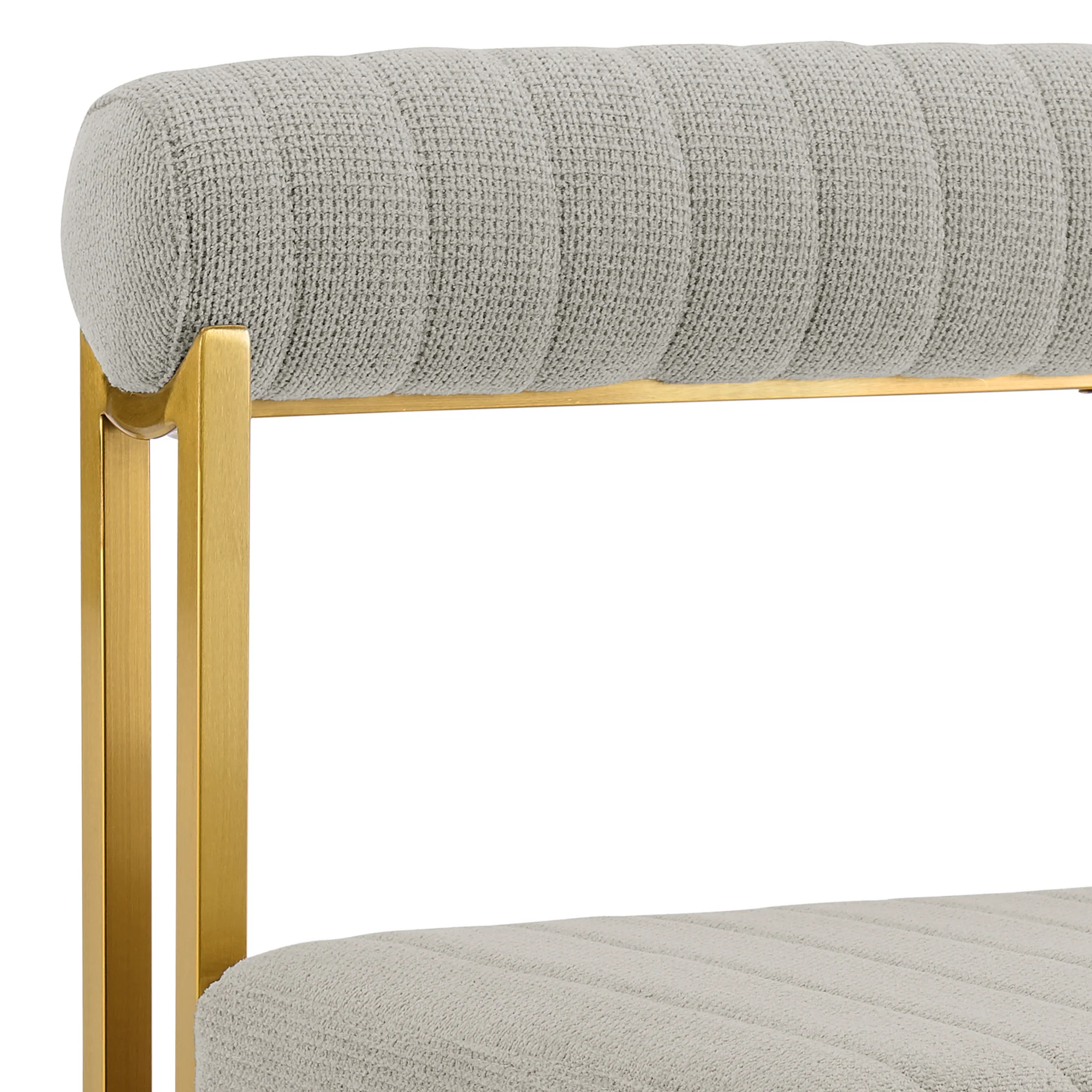 Anastasia Dining Chair with Gold Brushed Stainless Steel and Taupe Fabric - Set of 2 By Armen Living - Image 12