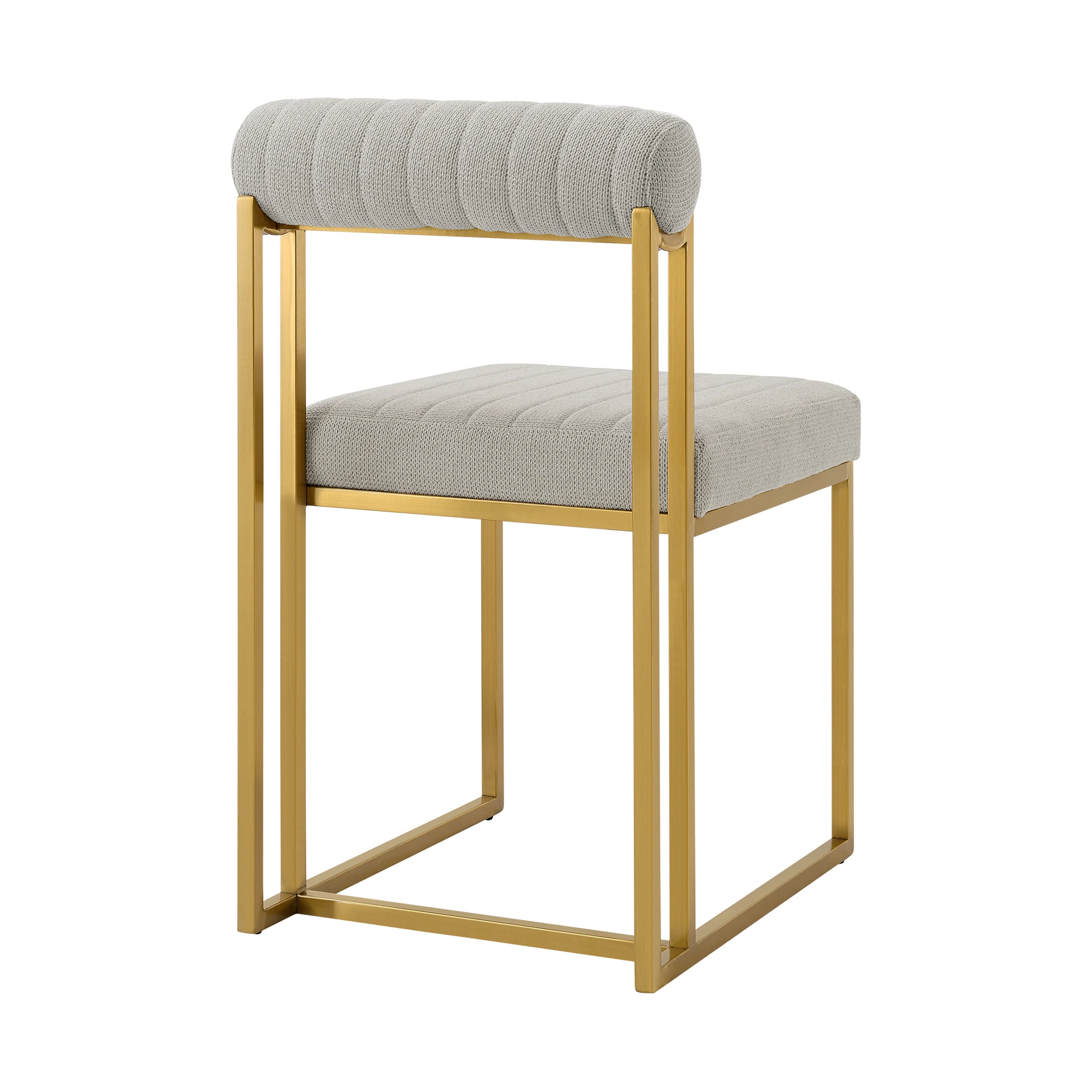Anastasia Dining Chair with Gold Brushed Stainless Steel and Taupe Fabric - Set of 2 By Armen Living - Image 6