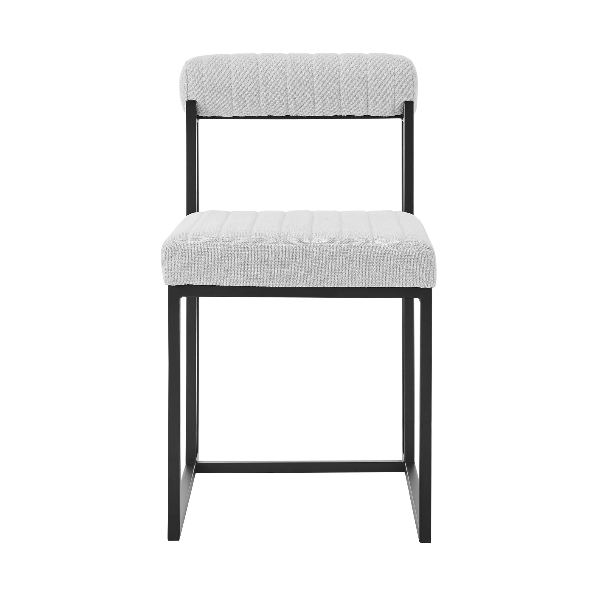 Anastasia Dining Chair with Matte Black Iron and Anchor Gray Fabric - Set of 2 By Armen Living - Image 17