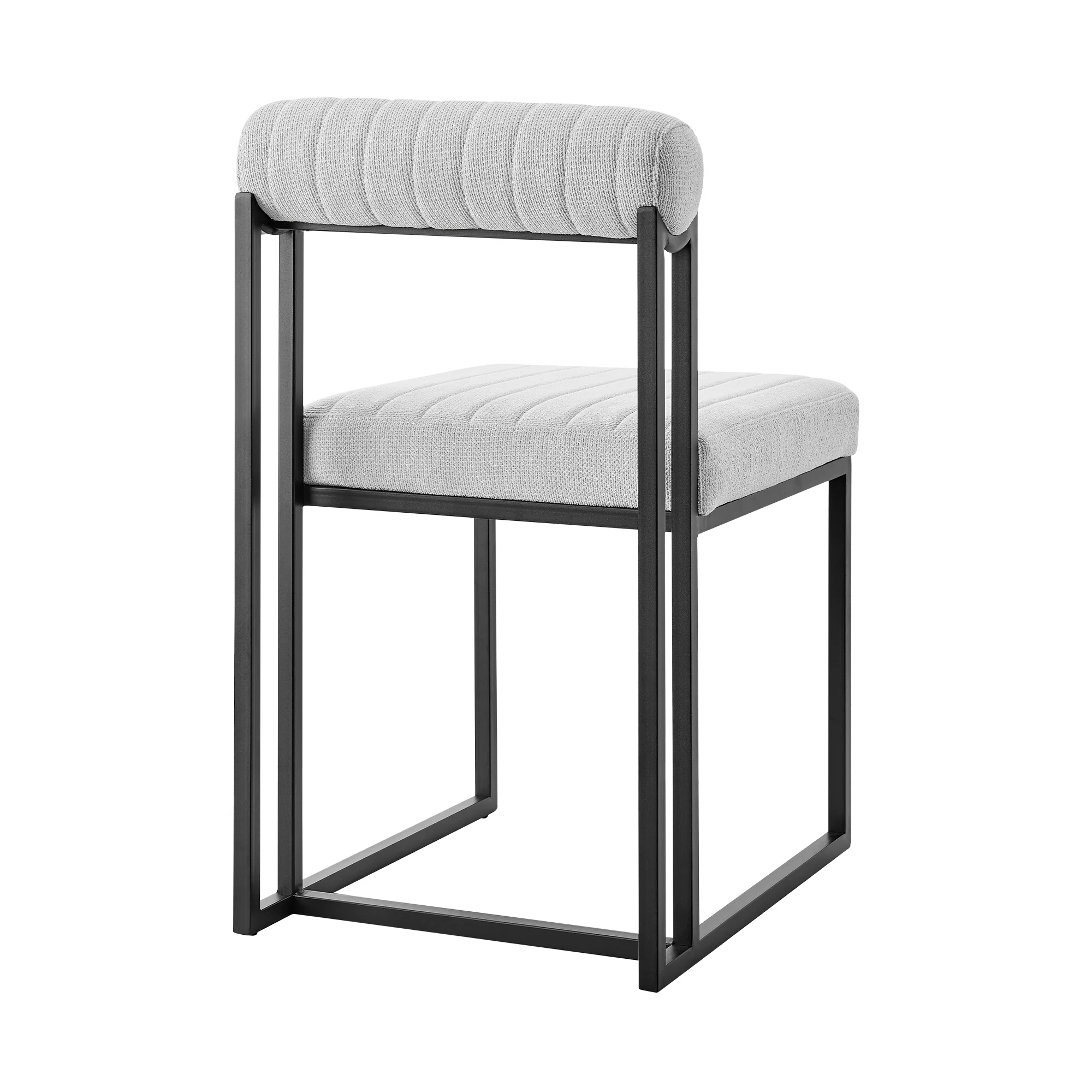 Anastasia Dining Chair with Matte Black Iron and Anchor Gray Fabric - Set of 2 By Armen Living - Image 18