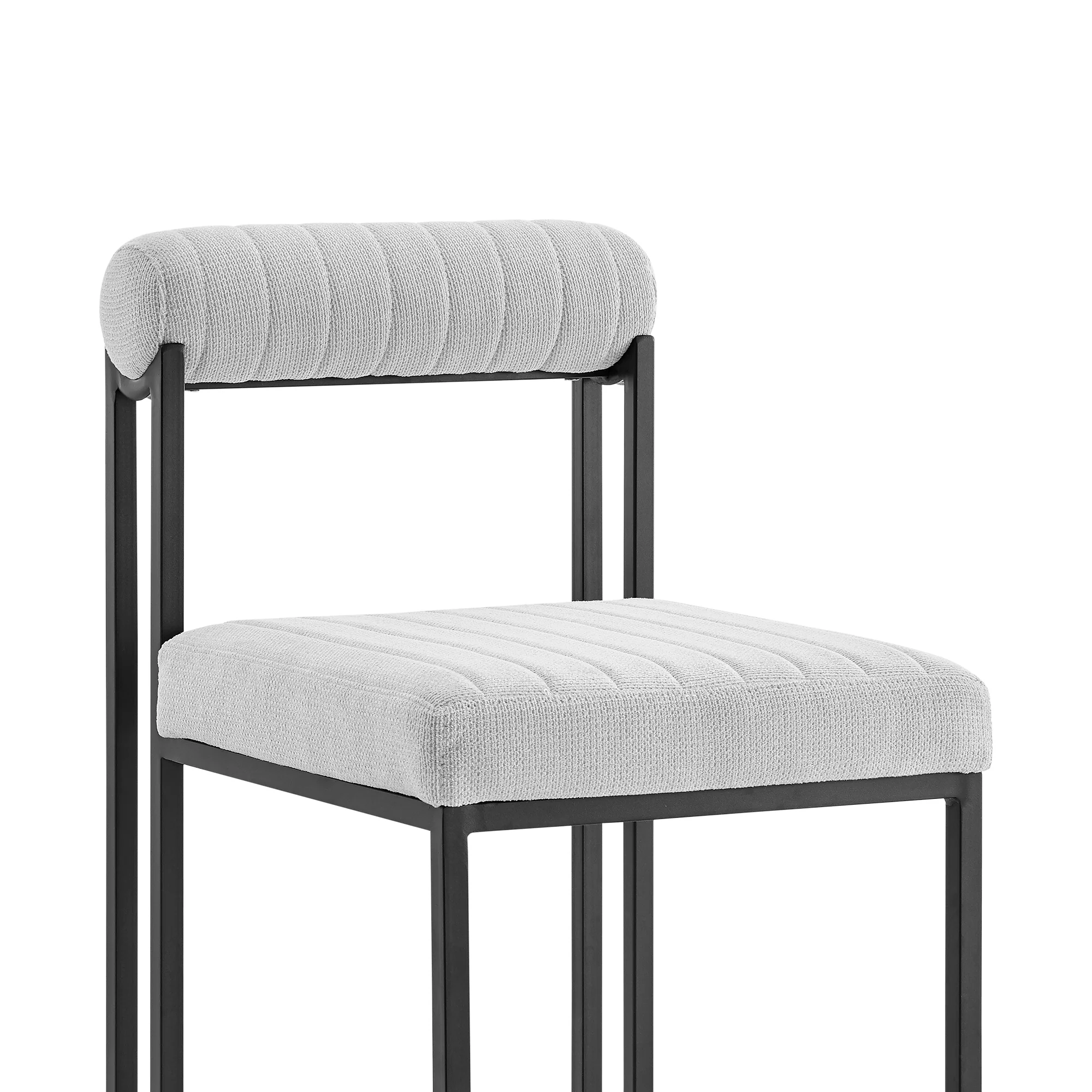 Anastasia Dining Chair with Matte Black Iron and Anchor Gray Fabric - Set of 2 By Armen Living - Image 19