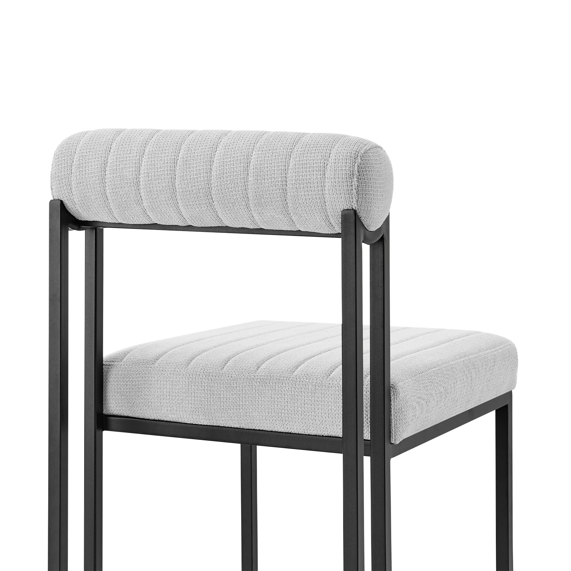 Anastasia Dining Chair with Matte Black Iron and Anchor Gray Fabric - Set of 2 By Armen Living - Image 20