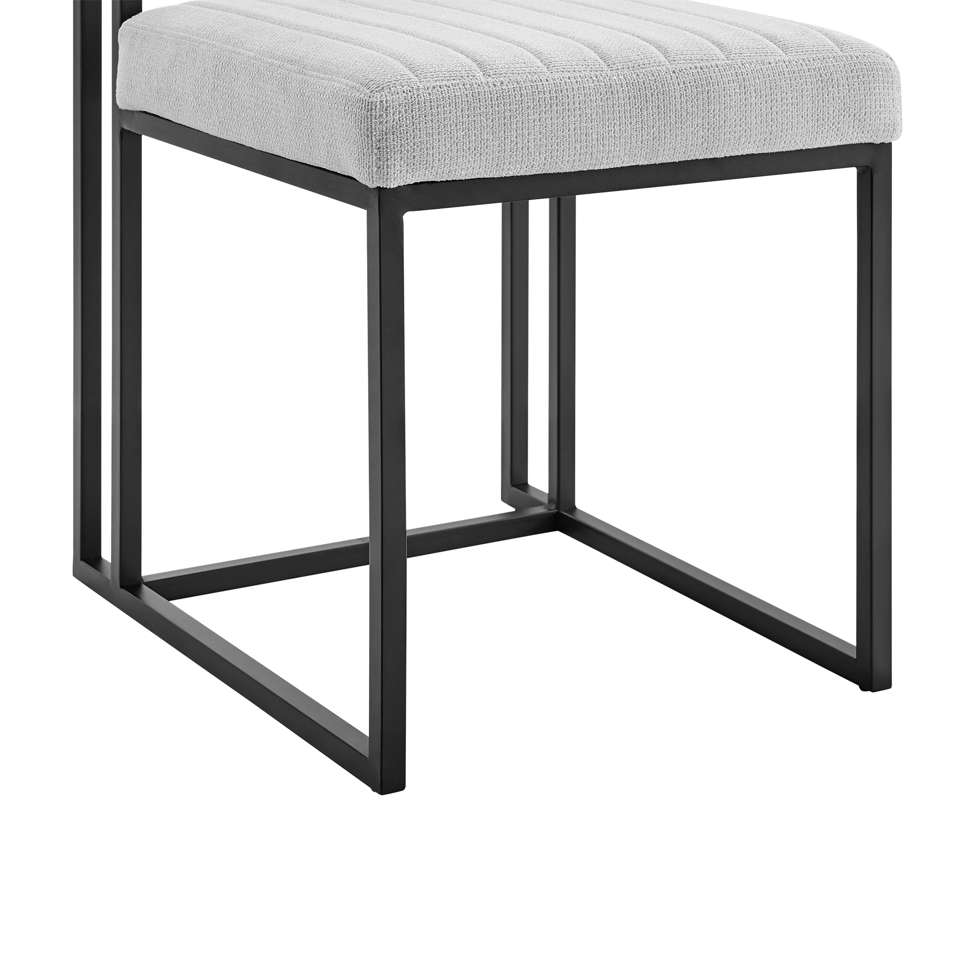 Anastasia Dining Chair with Matte Black Iron and Anchor Gray Fabric - Set of 2 By Armen Living - Image 22