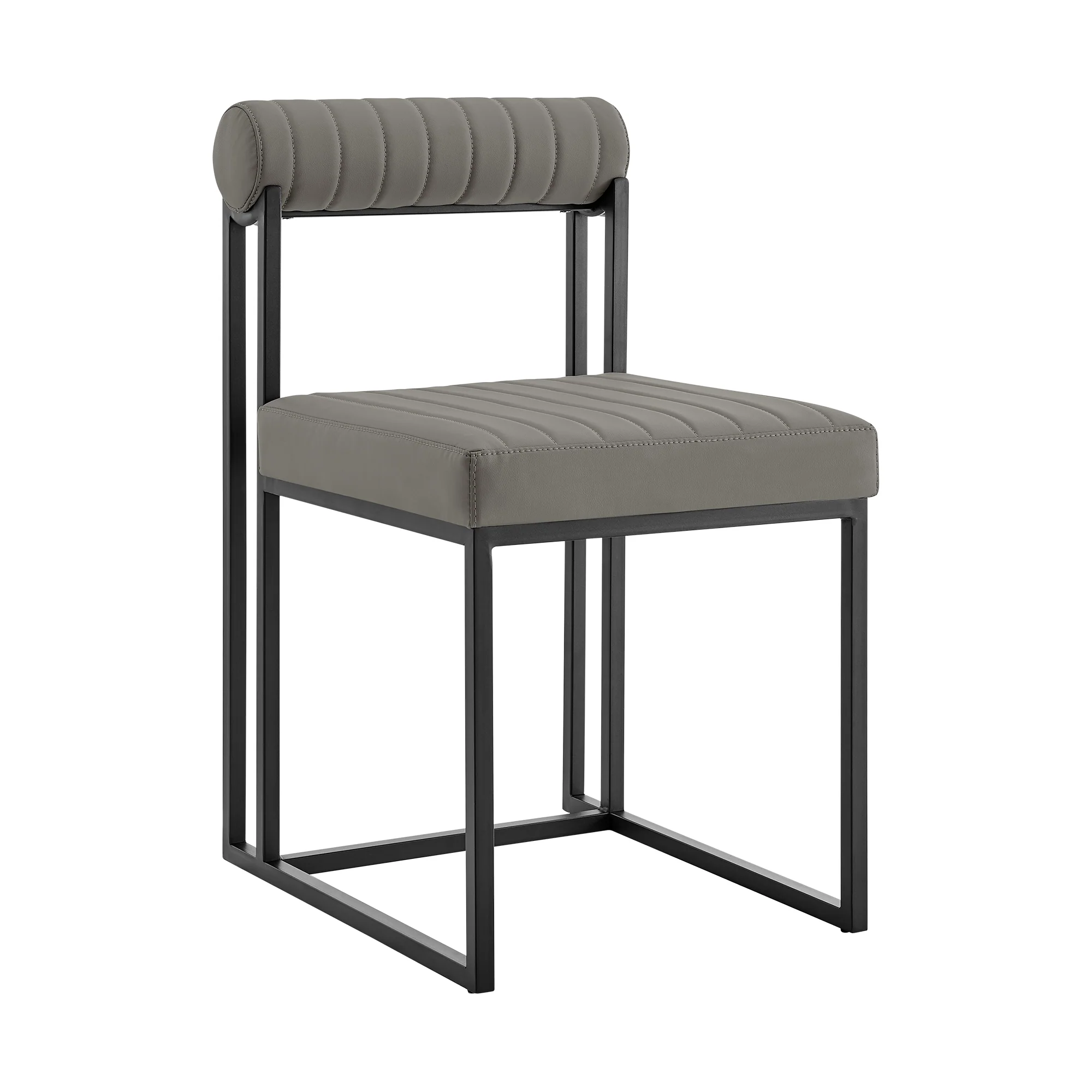 Anastasia Dining Chair with Matte Black Iron and Anchor Gray Fabric - Set of 2 By Armen Living - Image 28