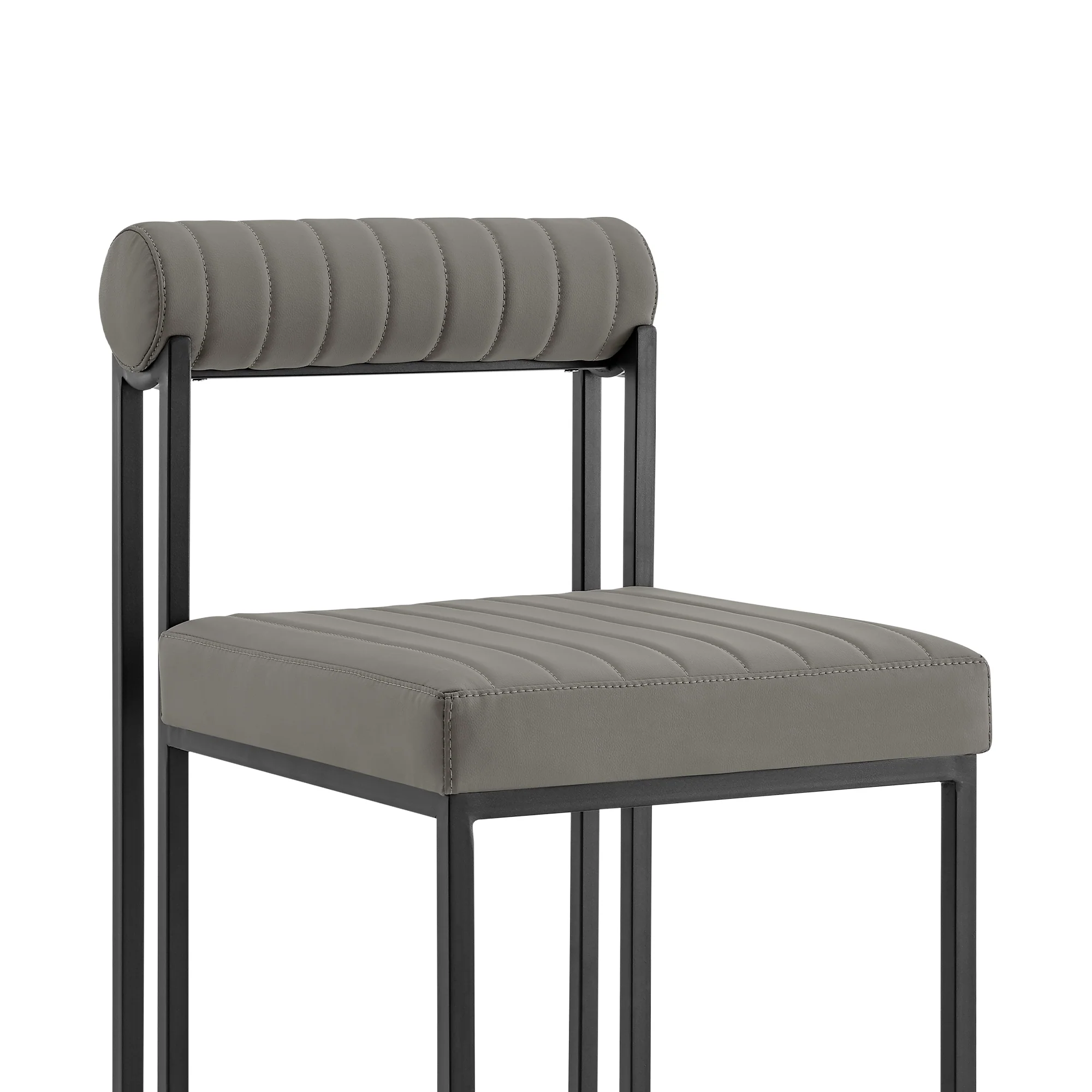 Anastasia Dining Chair with Matte Black Iron and Anchor Gray Fabric - Set of 2 By Armen Living - Image 31