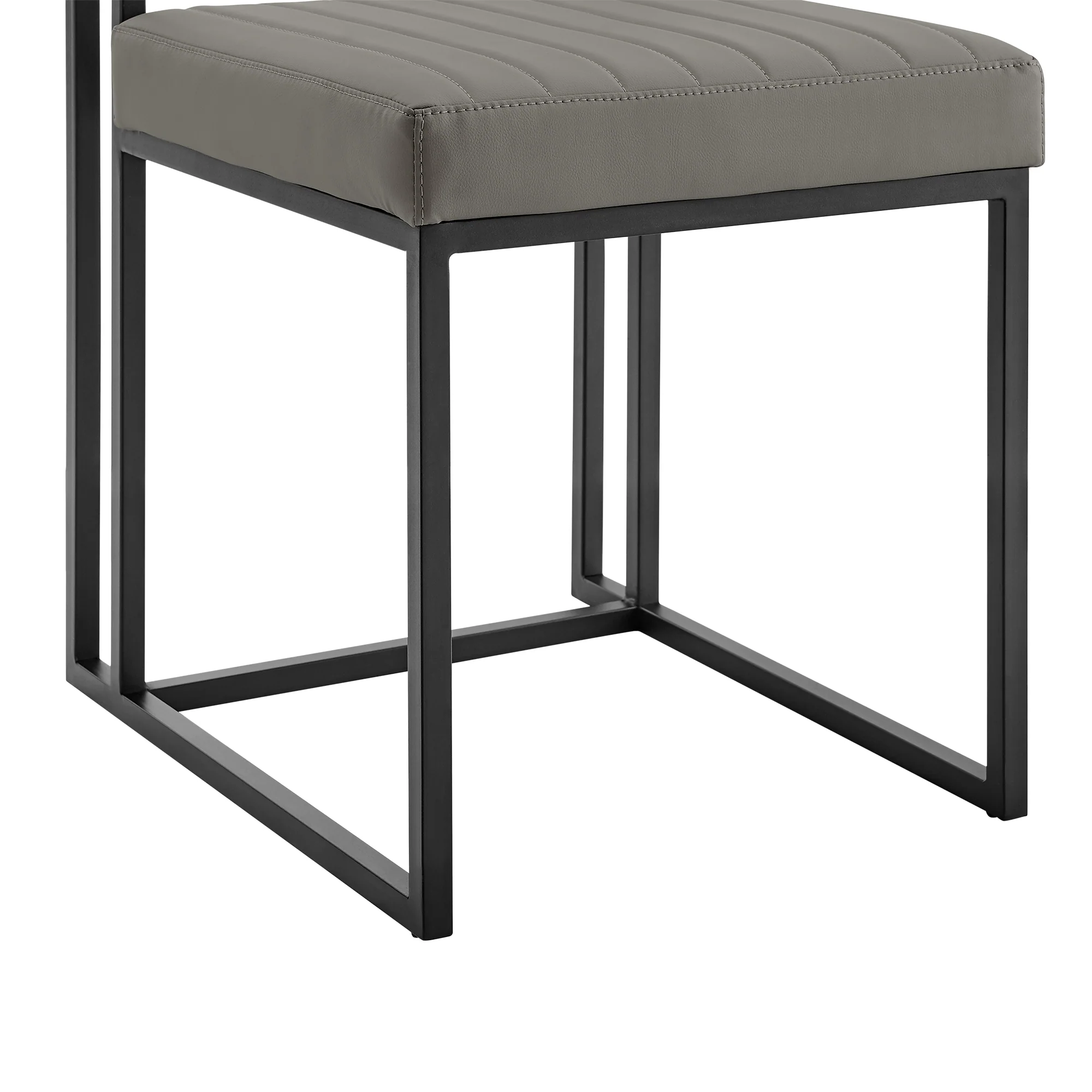 Anastasia Dining Chair with Matte Black Iron and Anchor Gray Fabric - Set of 2 By Armen Living - Image 34