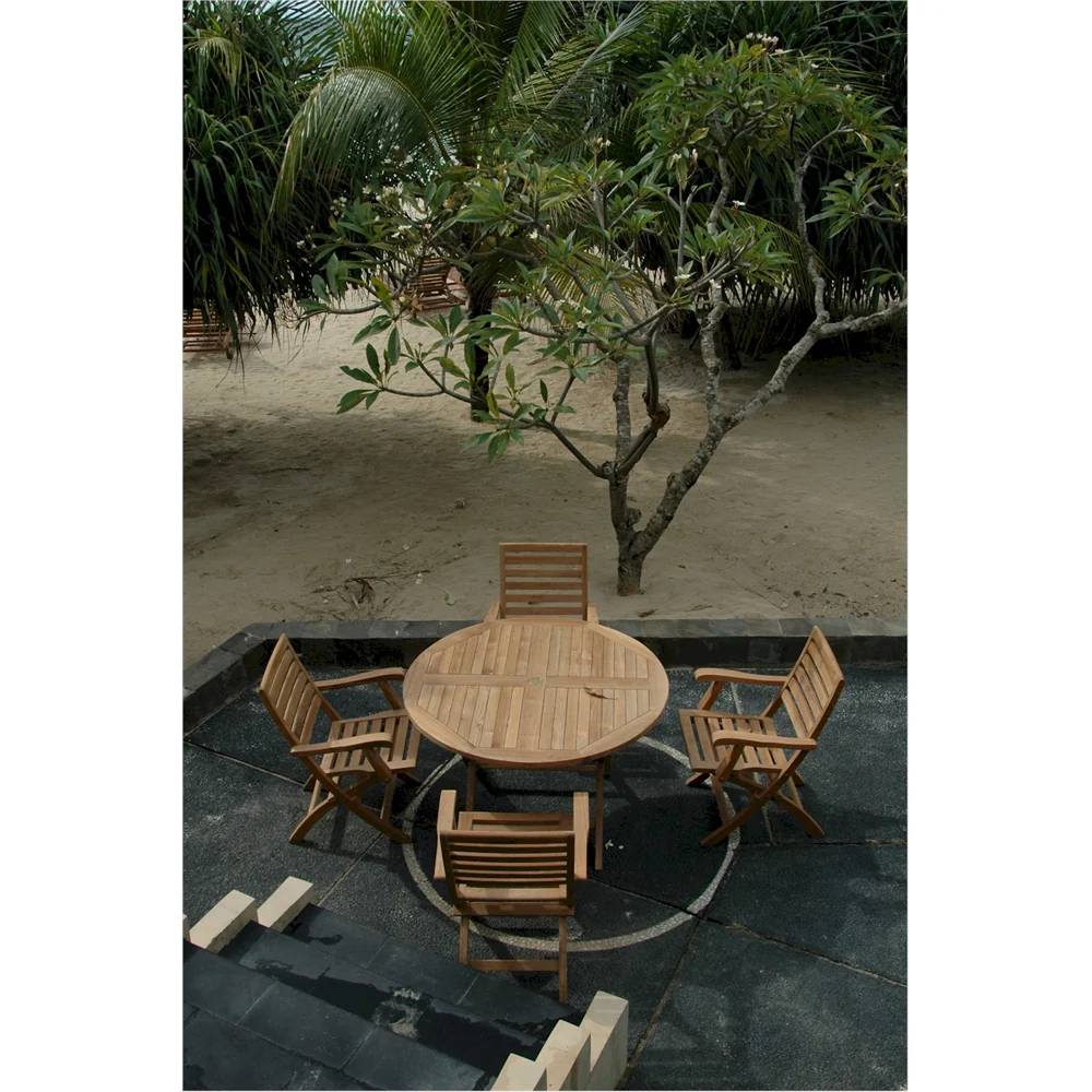 Andrew Bahama 5-Pieces Folding Dining Set By Anderson Teak - Image 2