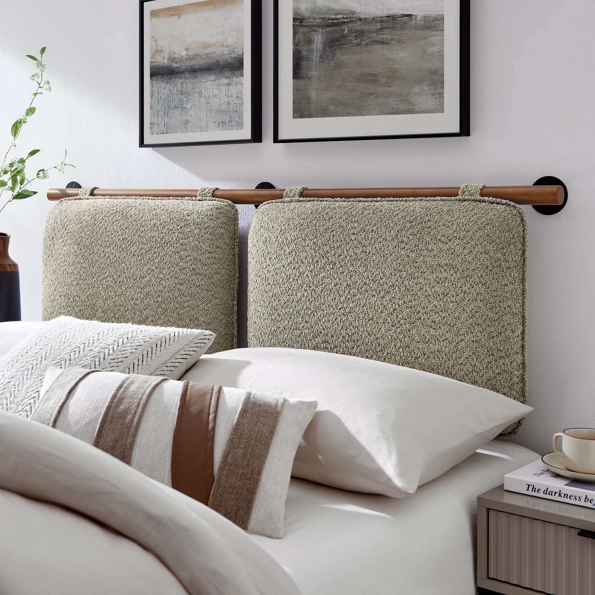 Anela Wall-Mounted Chenille Upholstered King Size Headboard by Modway - Image 22