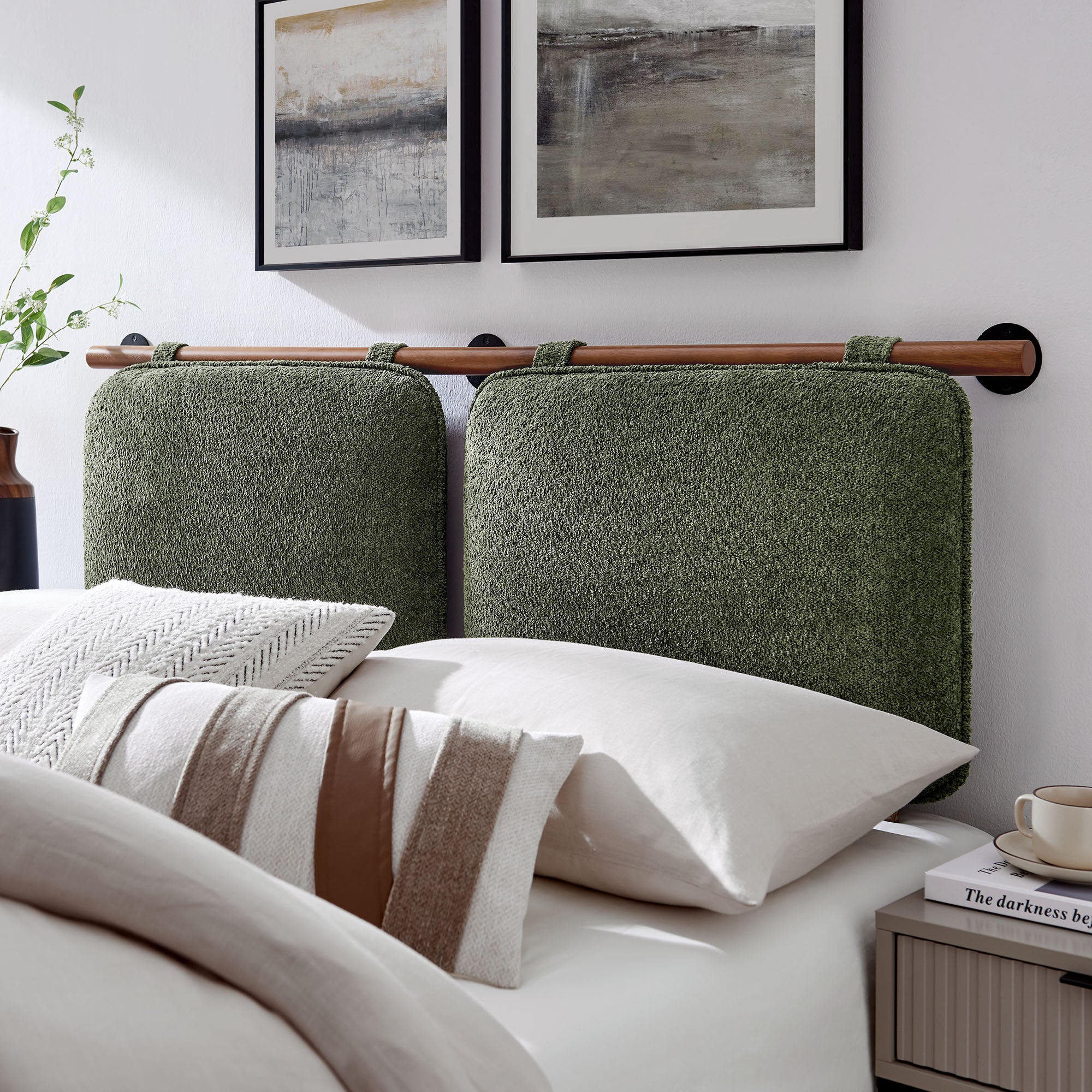 Anela Wall-Mounted Chenille Upholstered King Size Headboard by Modway - Image 30