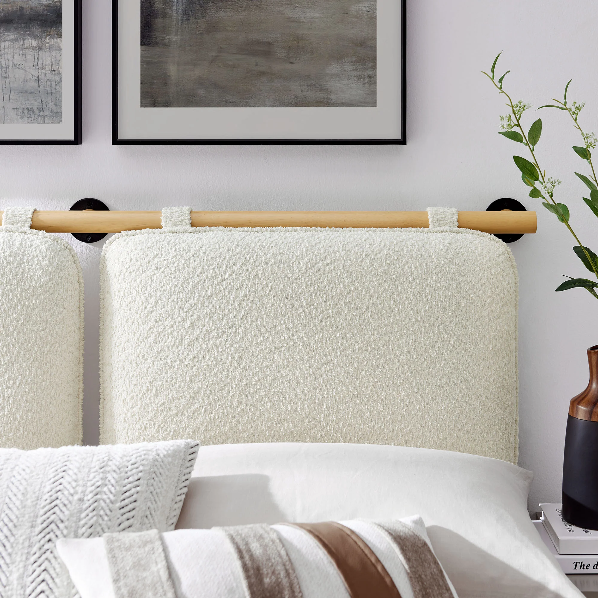 Anela Wall-Mounted Chenille Upholstered Queen Headboard by Modway - Image 6
