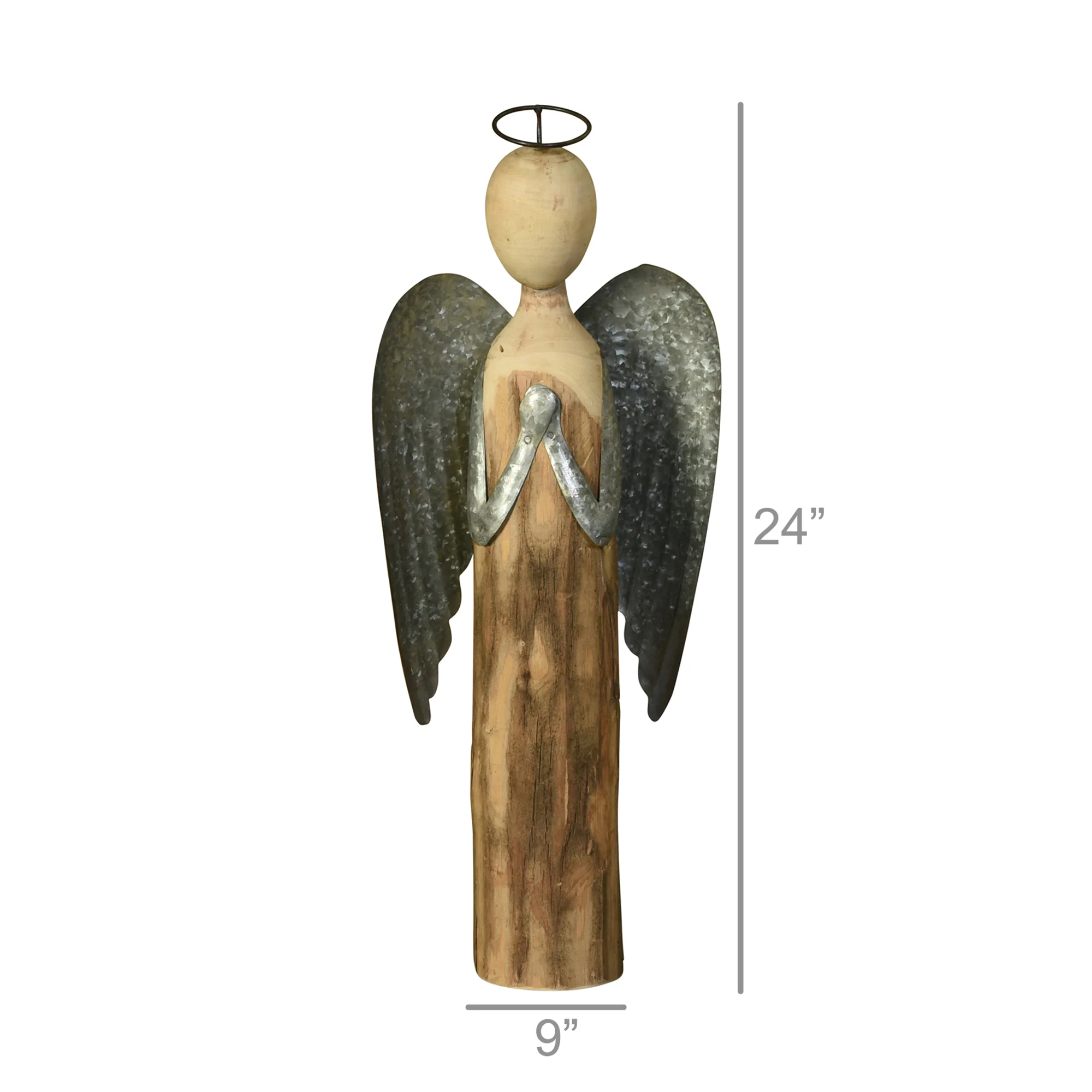 Angel at Prayer, Wood & Metal - Large By HomArt - Image 3