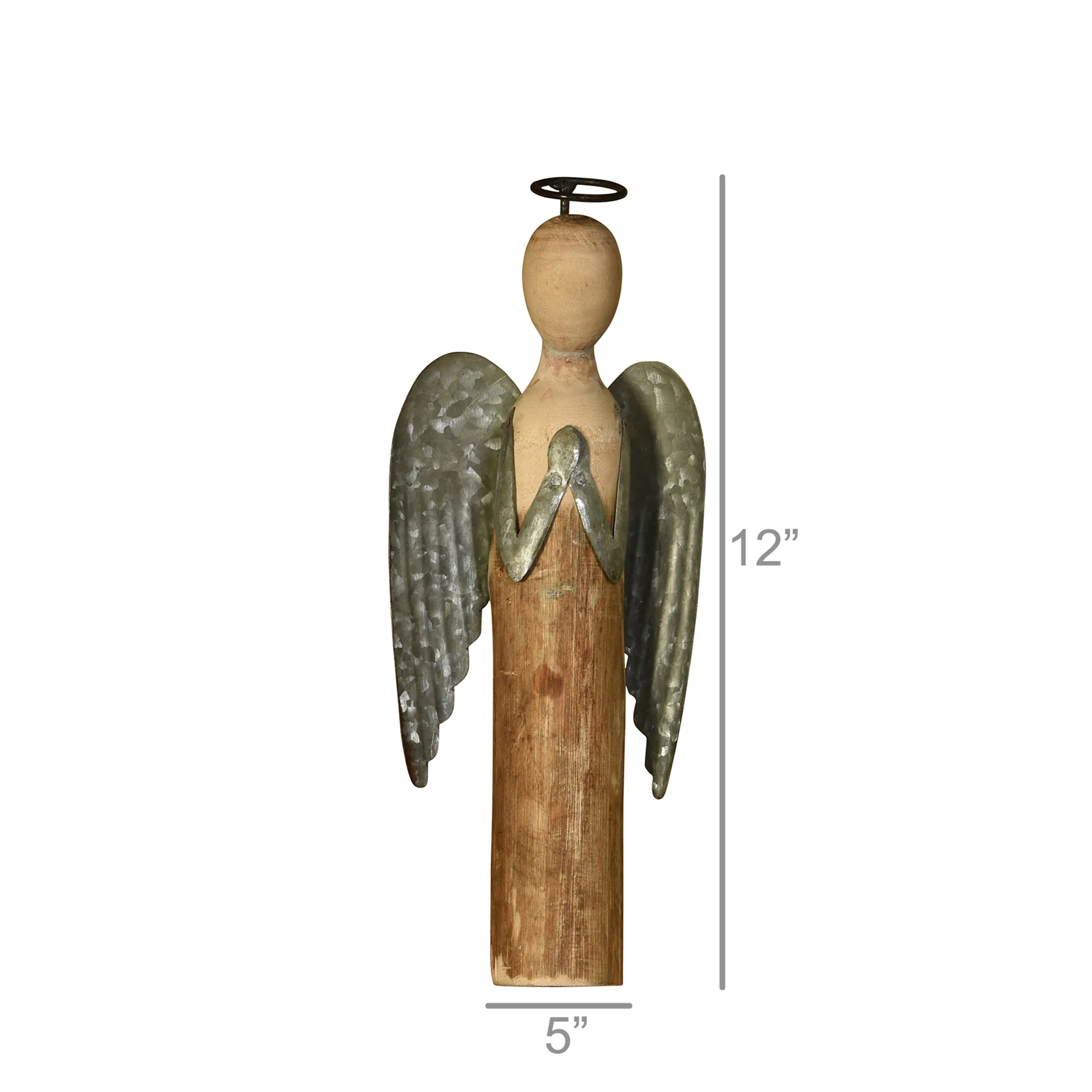 Angel at Prayer, Wood & Metal - Small Set Of 2 By HomArt - Image 3