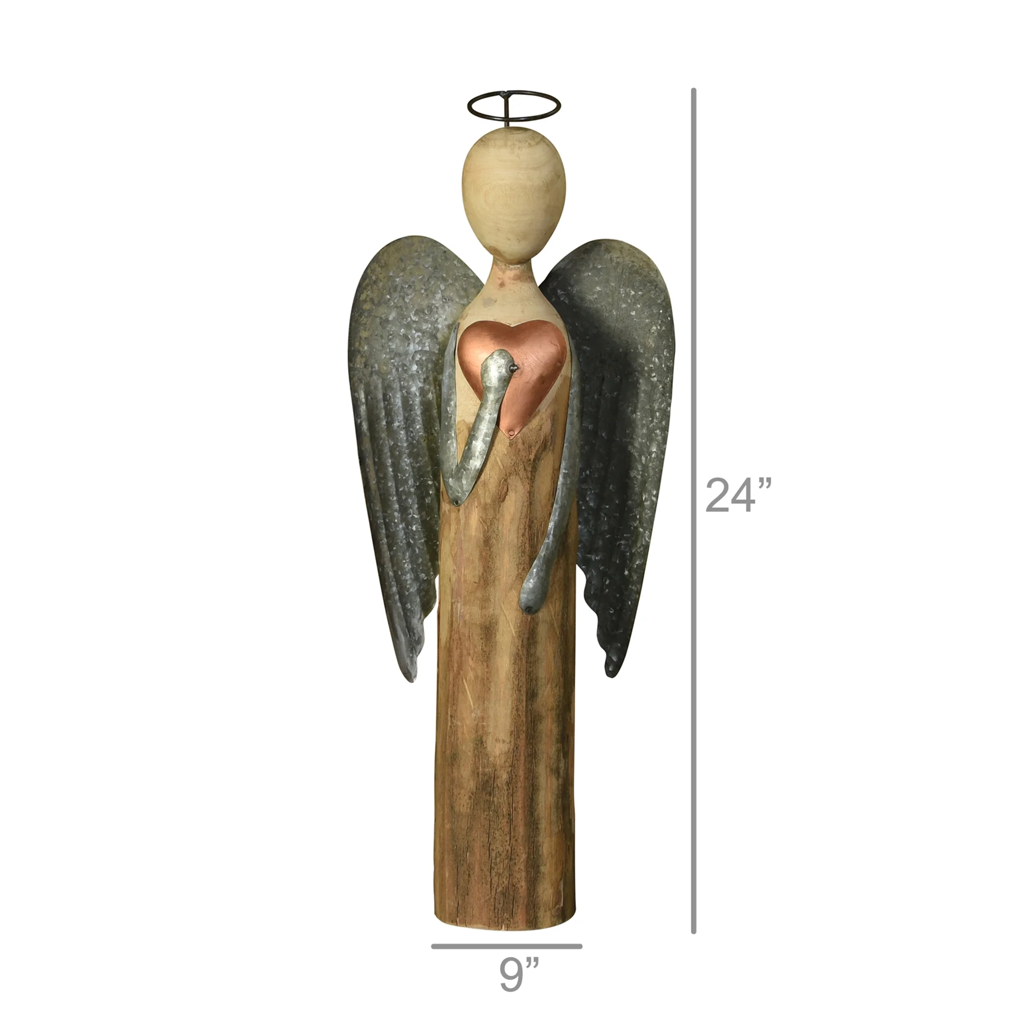Angel with Heart, Wood & Metal - Large By HomArt - Image 3