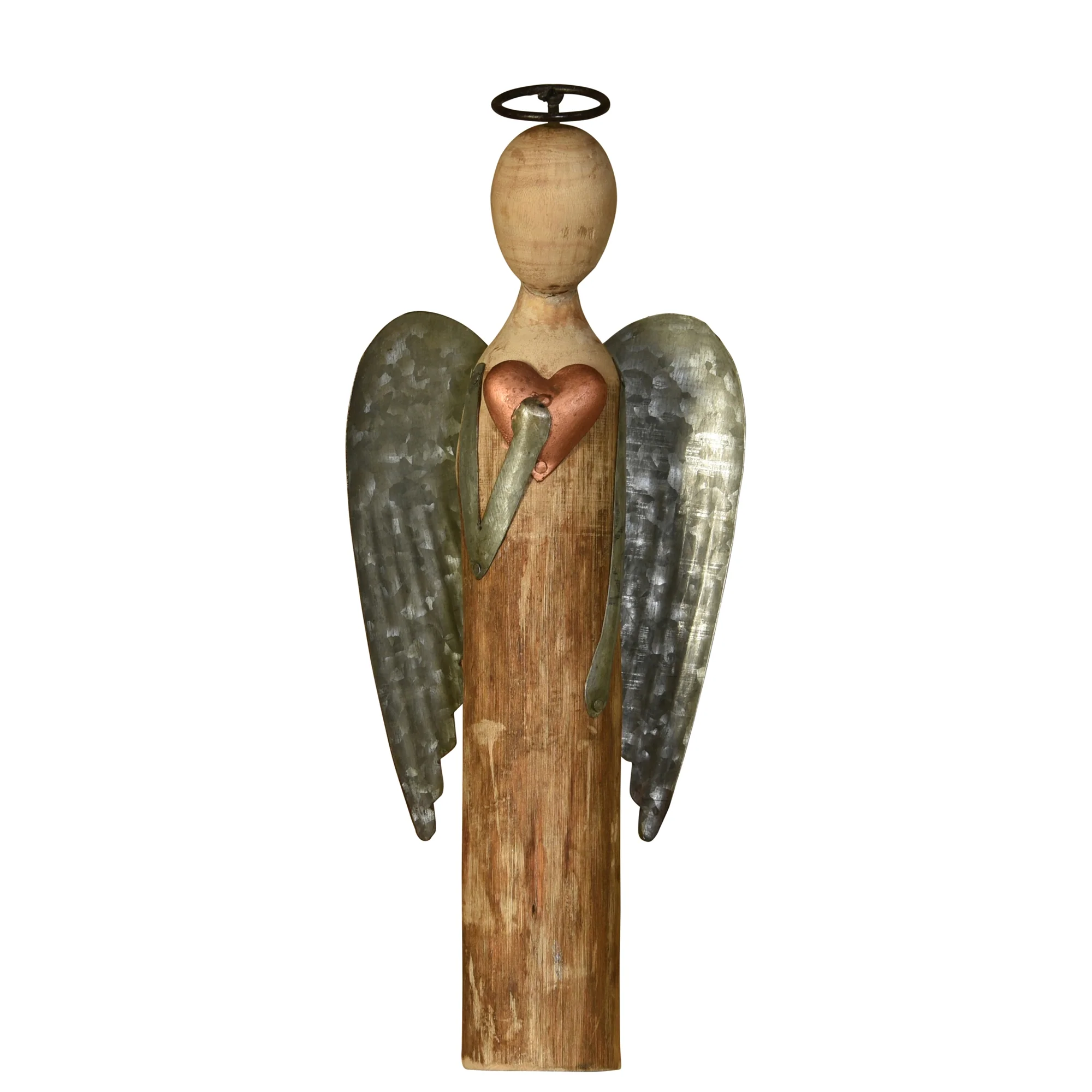 Angel with Heart, Wood & Metal - Small Set Of 2 By HomArt - Image 2