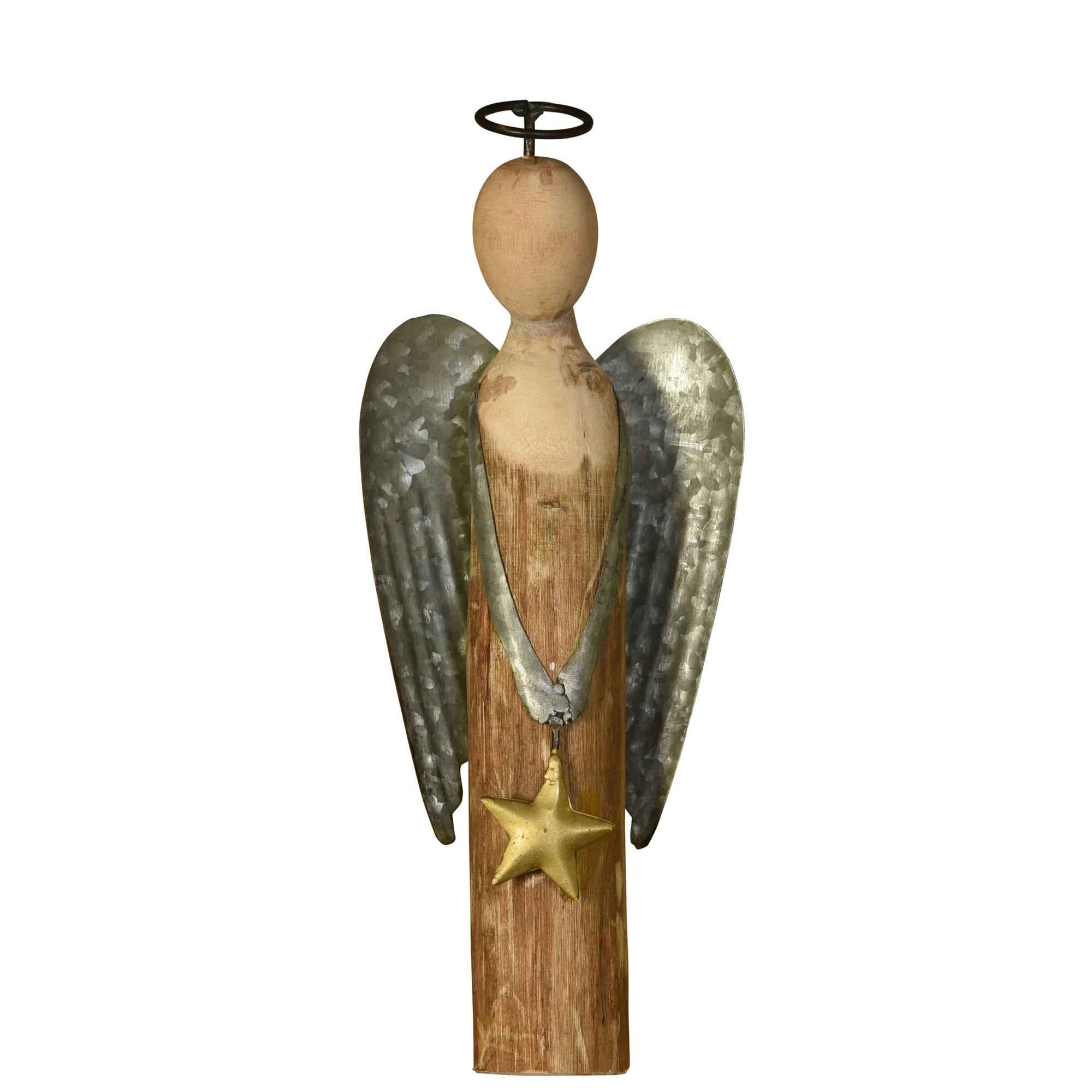 Angel with Star, Wood & Metal - Small Set Of 2 By HomArt - Image 2