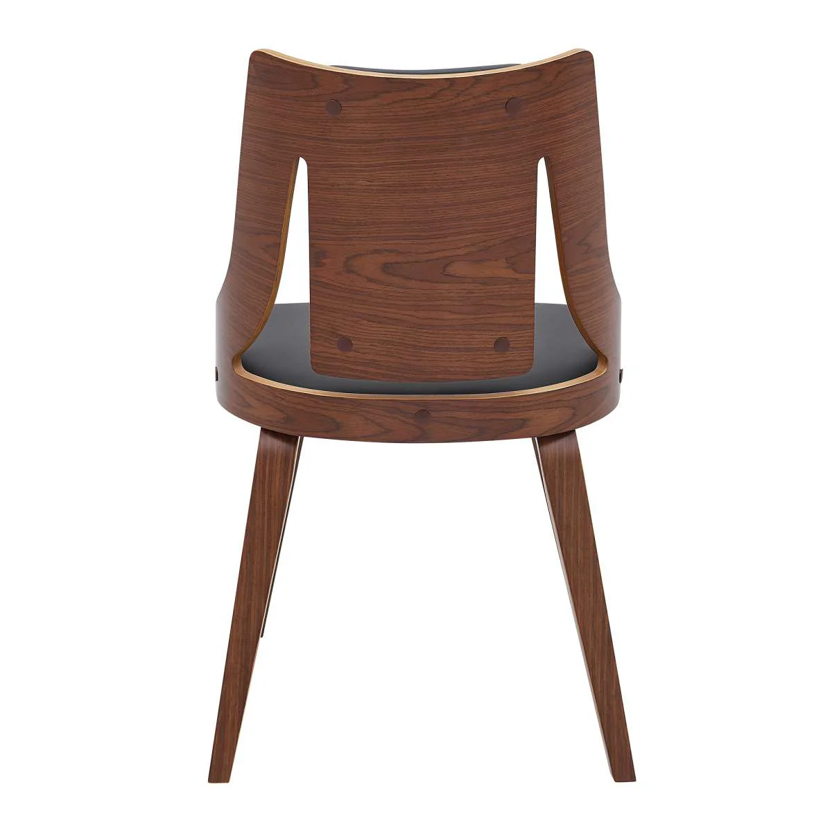 Aniston Gray Faux Leather and Walnut Wood Dining Chairs - Set of 2 By Armen Living - Image 3