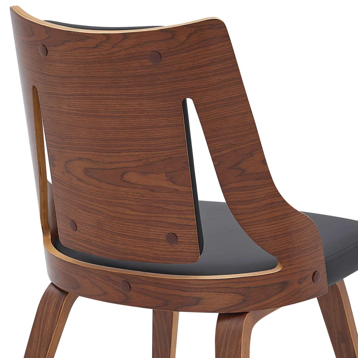 Aniston Gray Faux Leather and Walnut Wood Dining Chairs - Set of 2 By Armen Living - Image 5