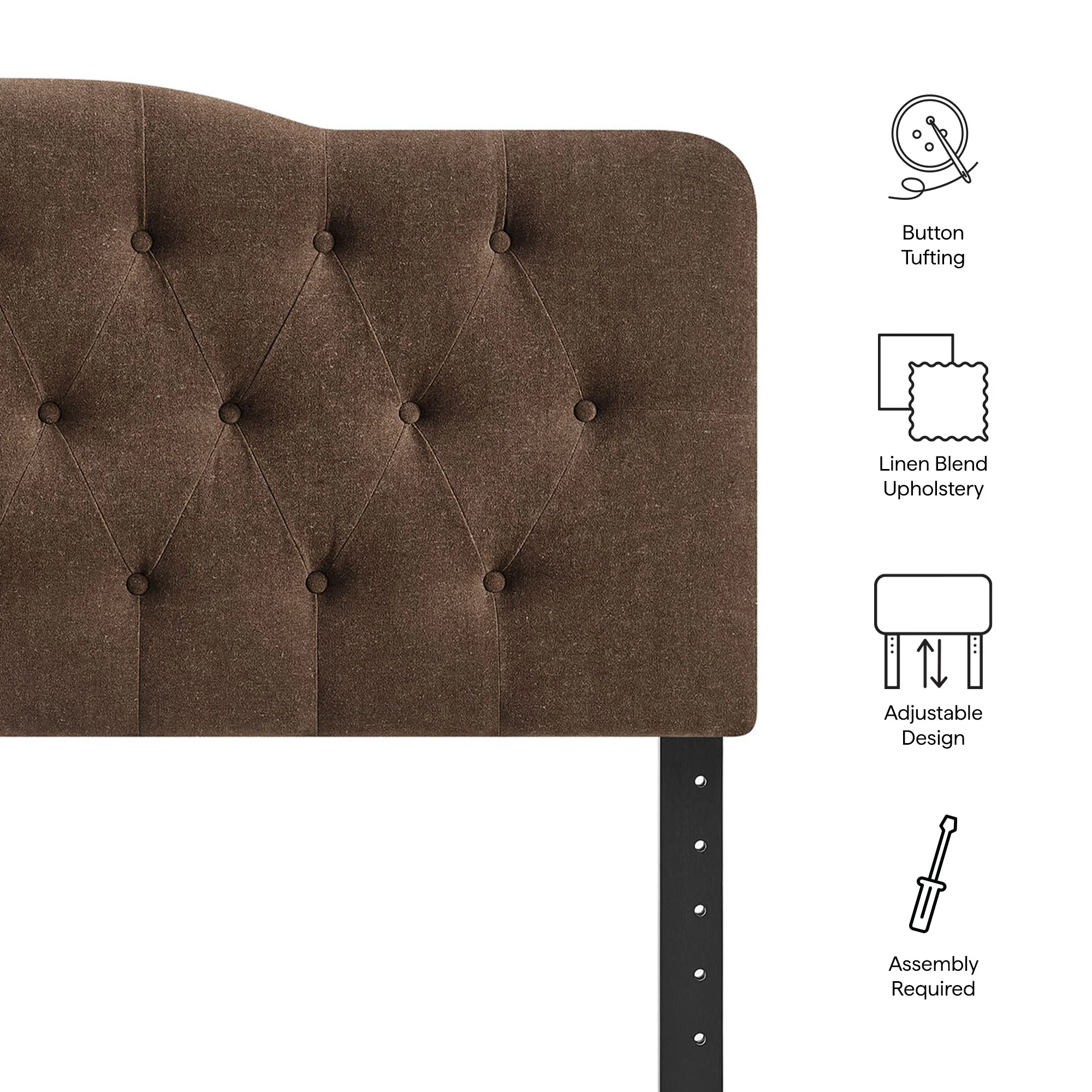 Annabel Premium Linen Blend Full Headboard by Modway - Image 15