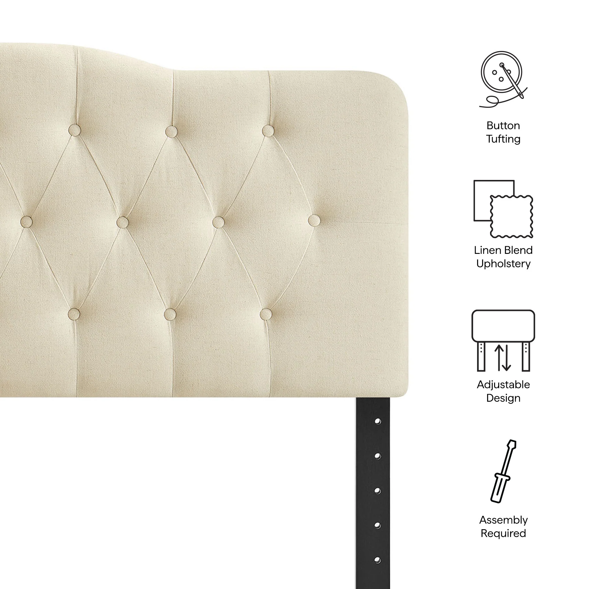 Annabel Premium Linen Blend Full Headboard by Modway - Image 31
