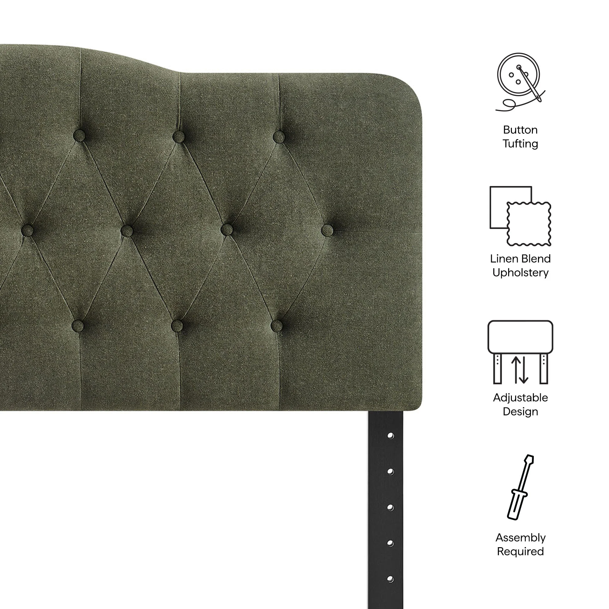 Annabel Premium Linen Blend Queen Headboard by Modway - Image 39