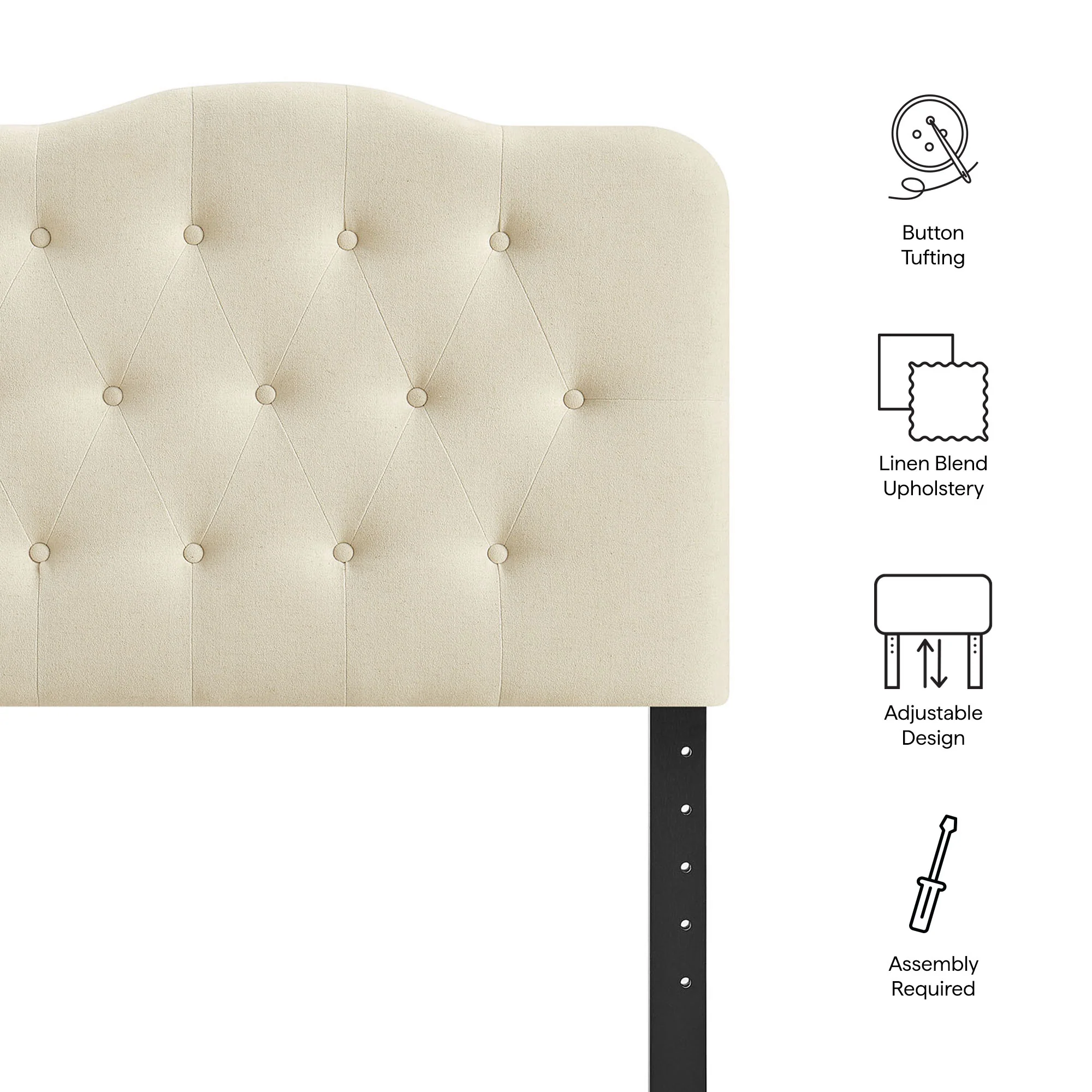 Annabel Premium Linen Blend Twin Headboard by Modway - Image 31