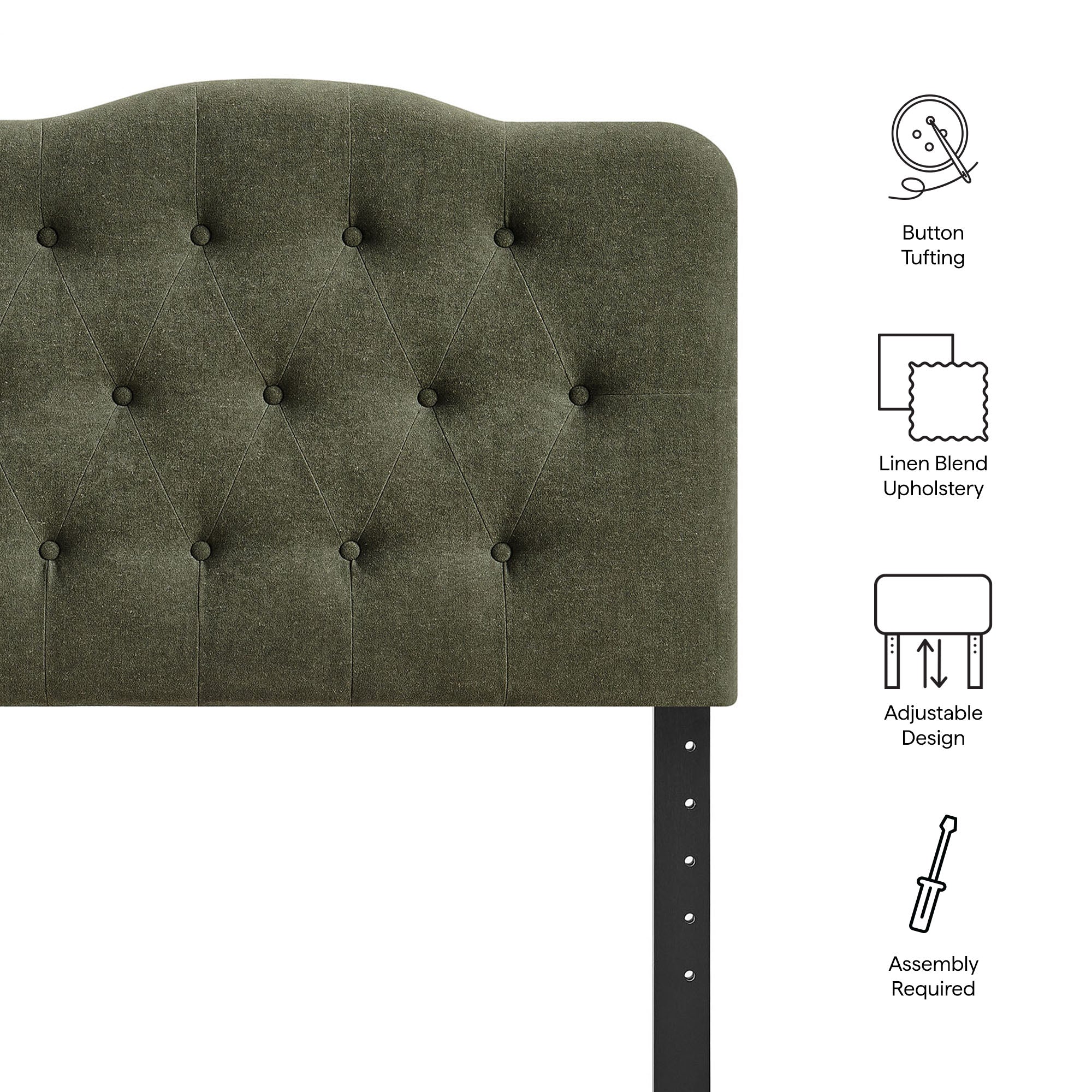 Annabel Premium Linen Blend Twin Headboard by Modway - Image 39