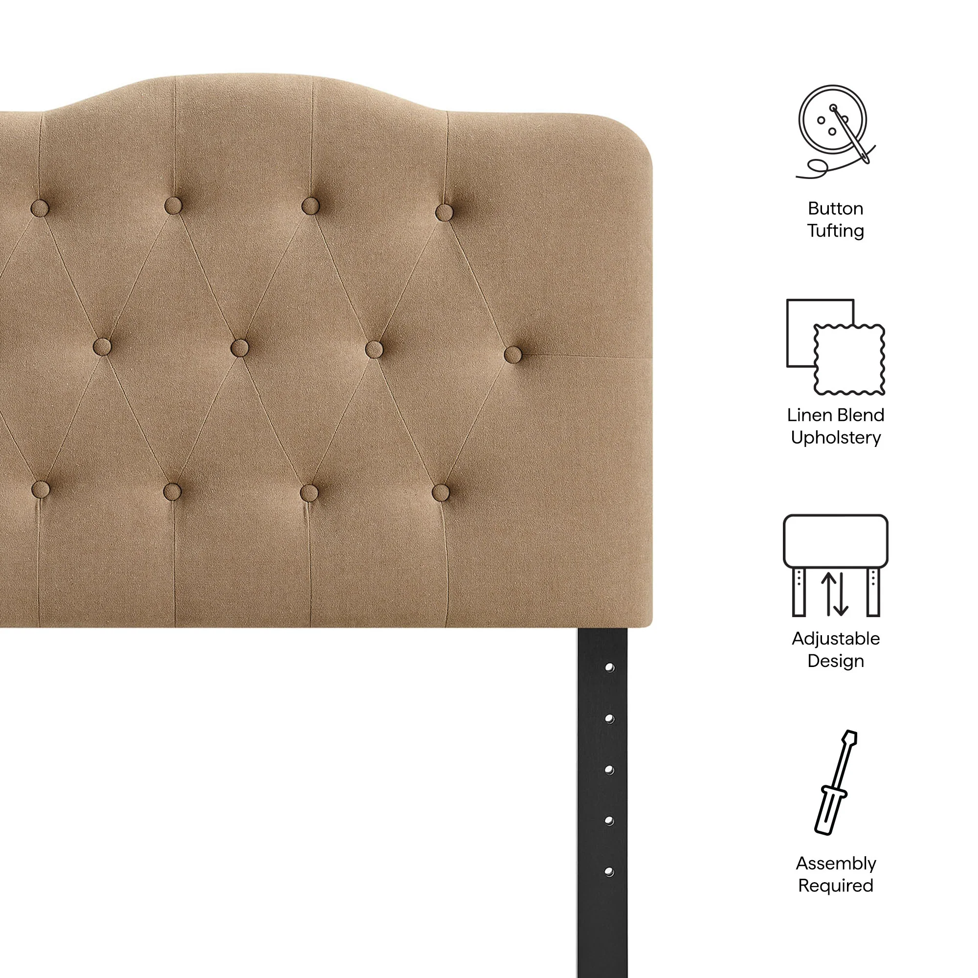 Annabel Premium Linen Blend Twin Headboard by Modway - Image 7