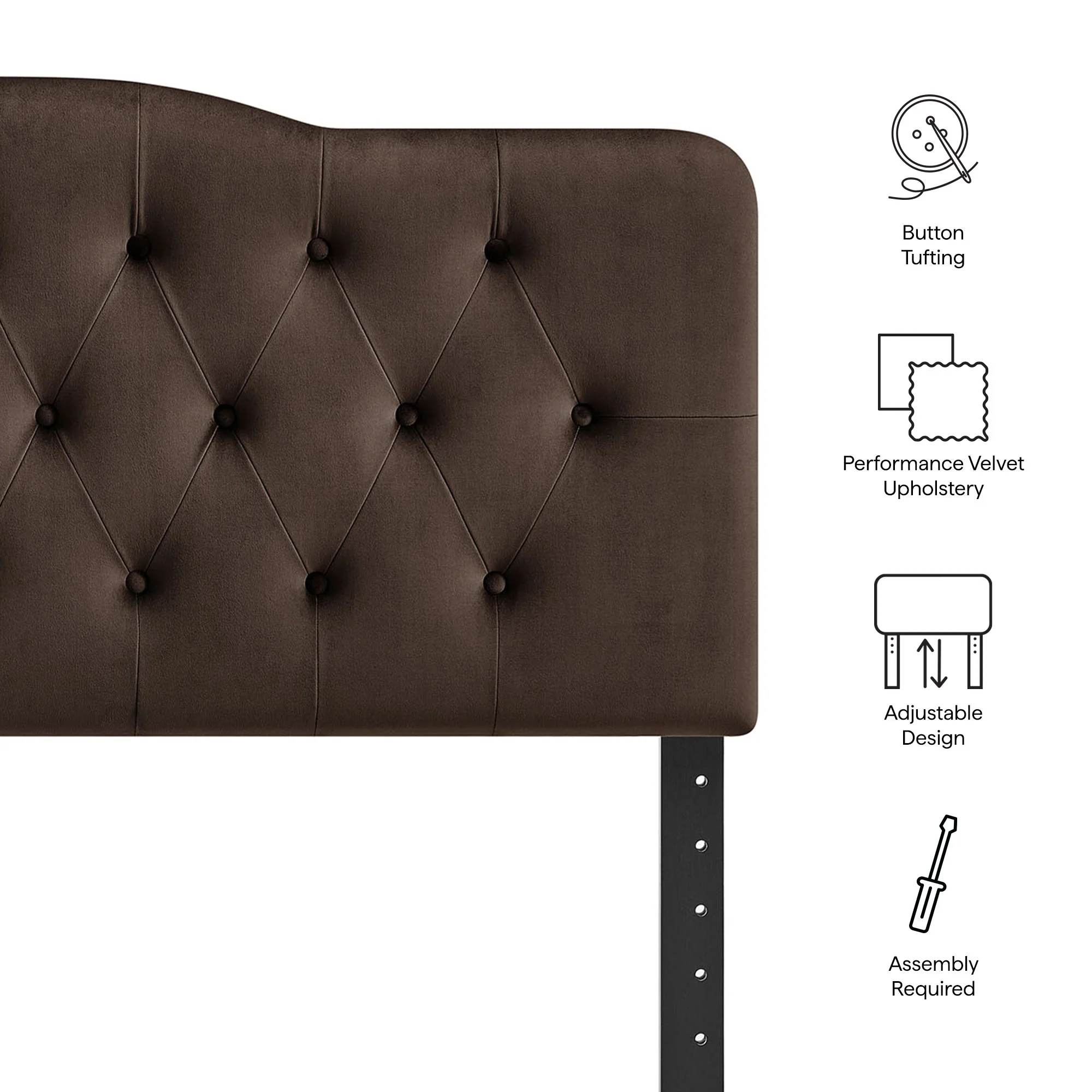 Annabel Stain-Resistant Performance Velvet Full Headboard by Modway - Image 23