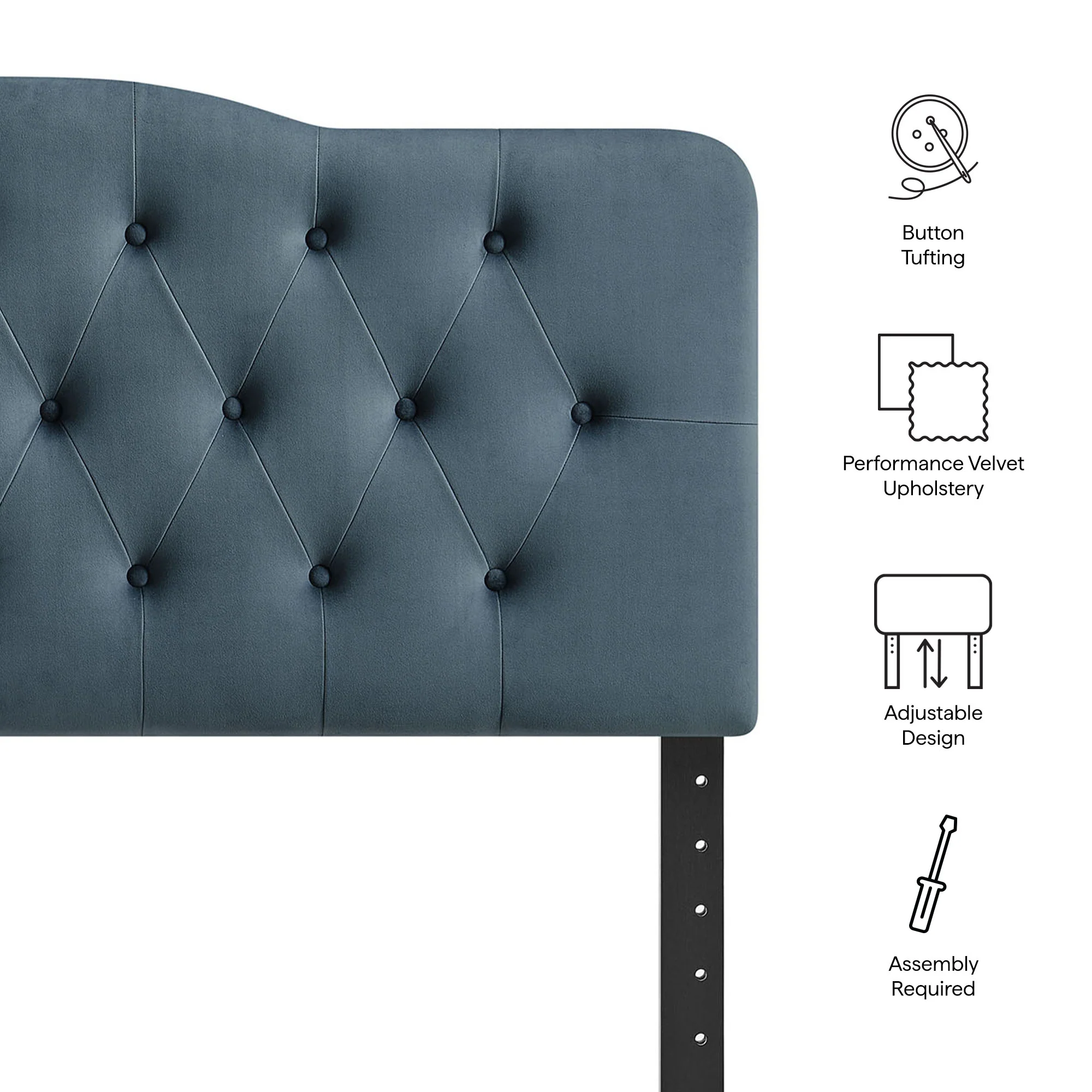Annabel Stain-Resistant Performance Velvet Queen Headboard by Modway - Image 15