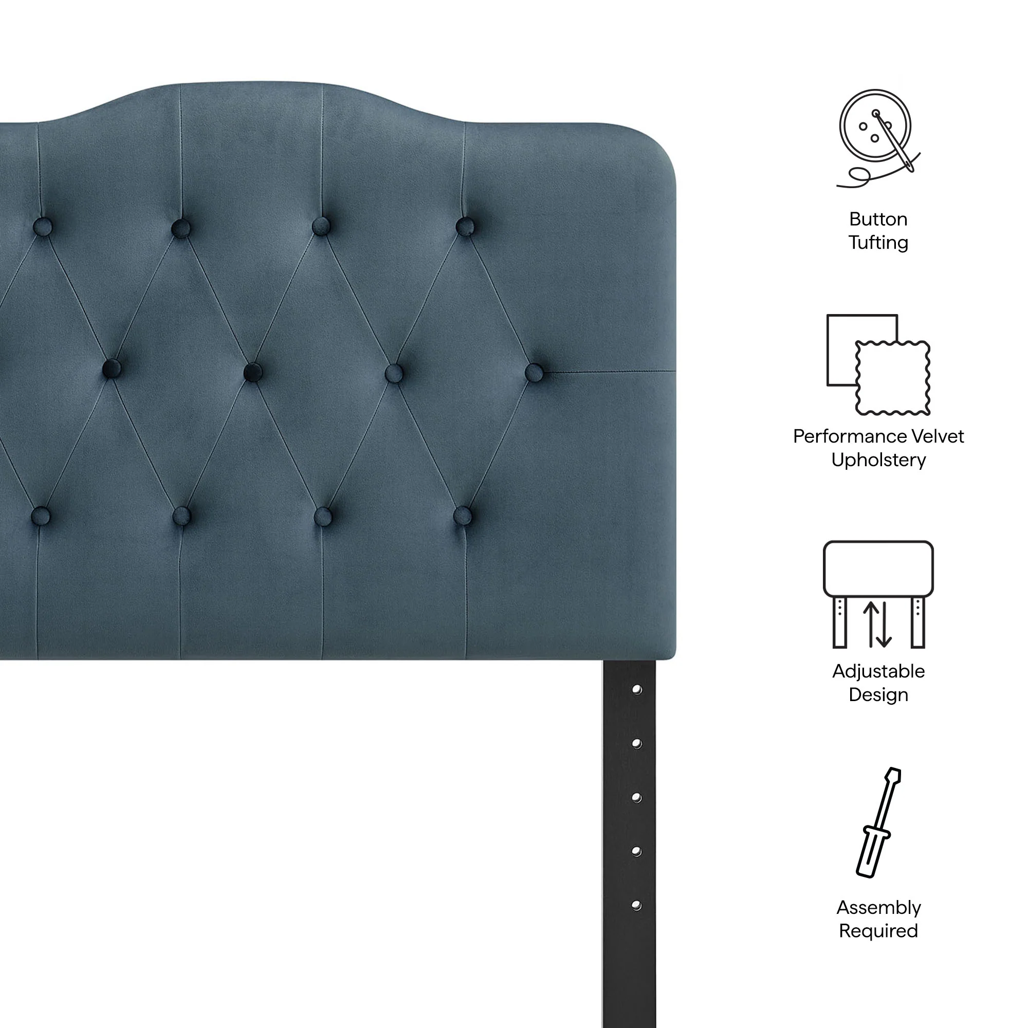 Annabel Stain-Resistant Performance Velvet Twin Headboard by Modway - Image 15