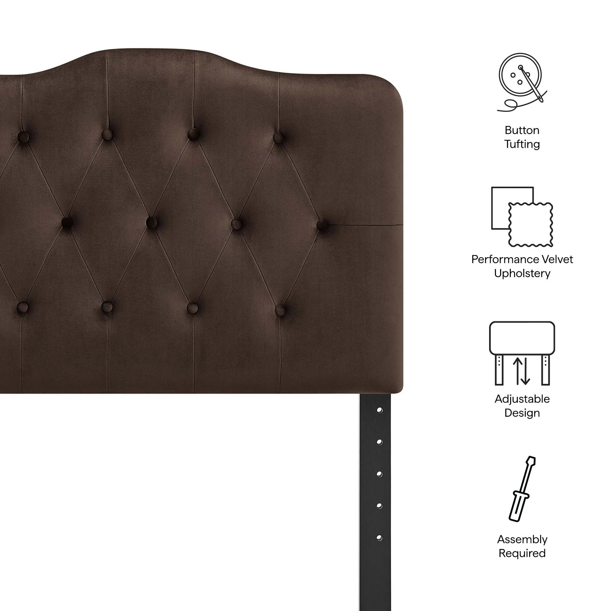 Annabel Stain-Resistant Performance Velvet Twin Headboard by Modway - Image 23