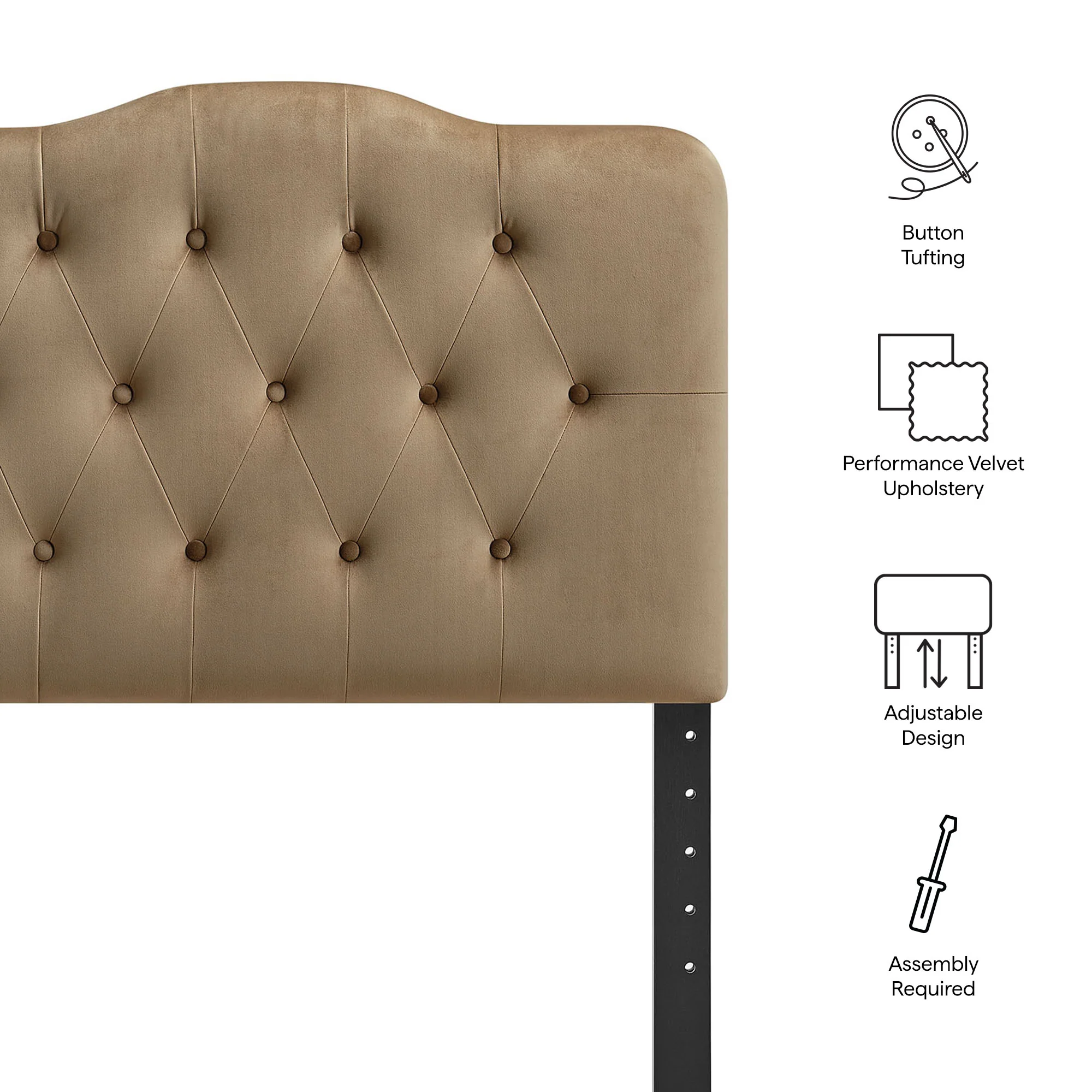 Annabel Stain-Resistant Performance Velvet Twin Headboard by Modway - Image 39