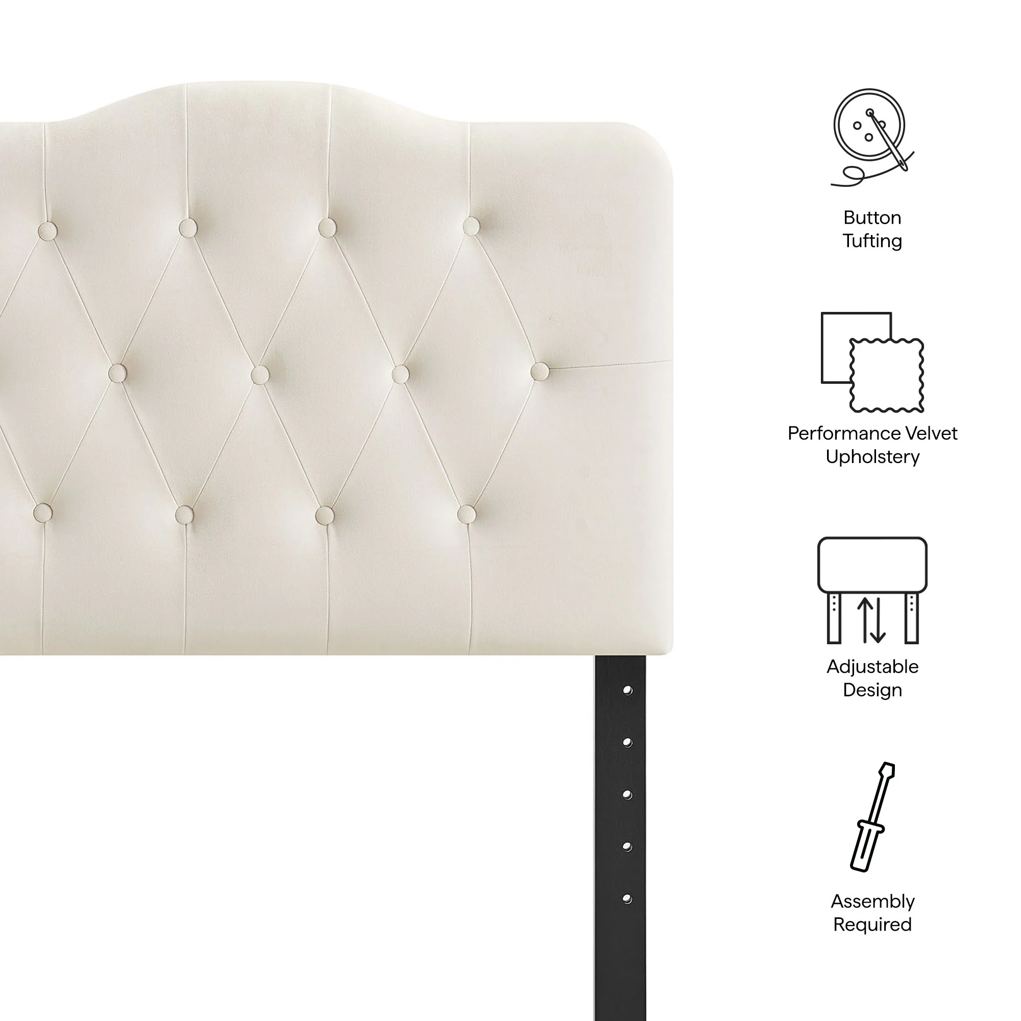 Annabel Stain-Resistant Performance Velvet Twin Headboard by Modway - Image 7