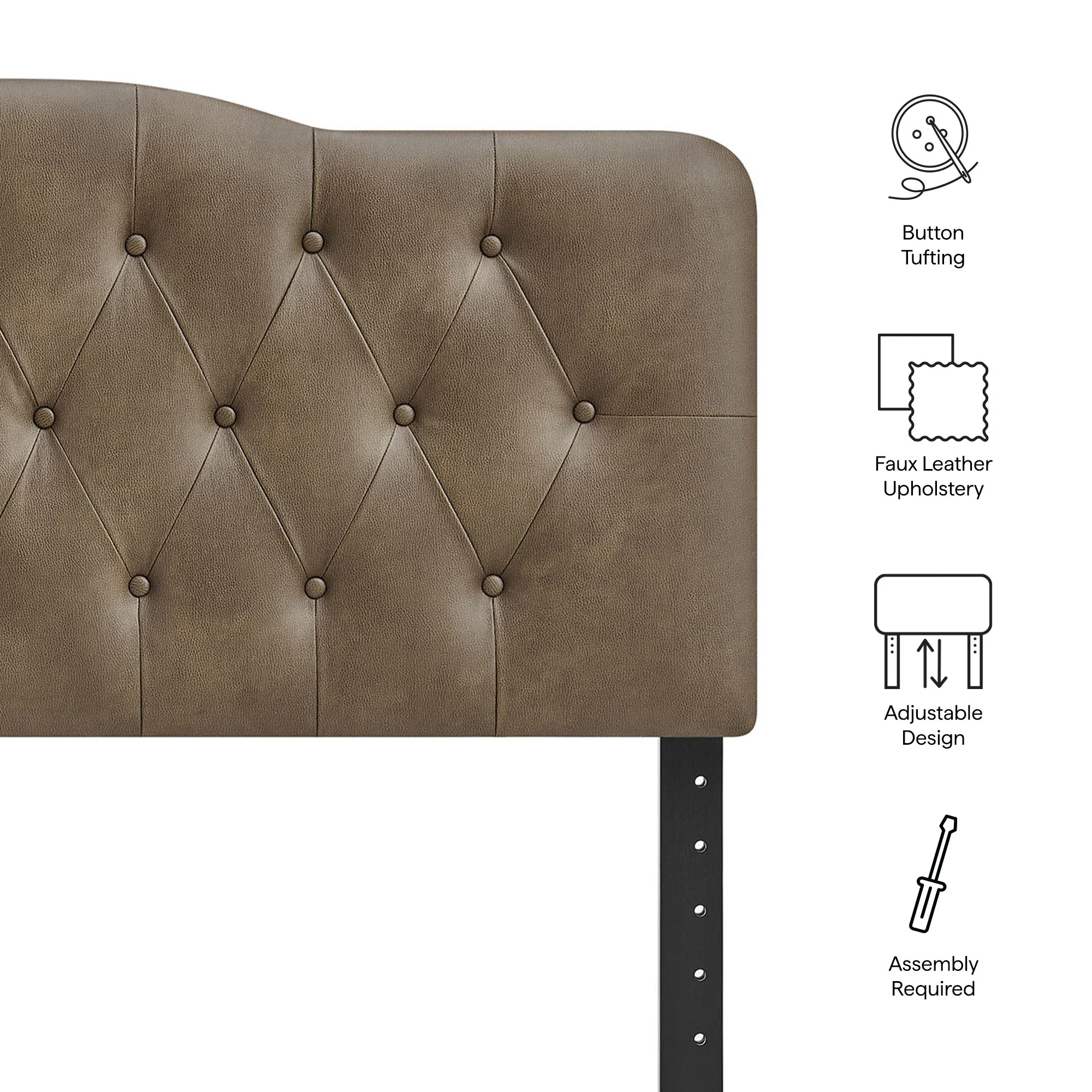 Annabel Vegan Leather King Headboard by Modway - Image 7