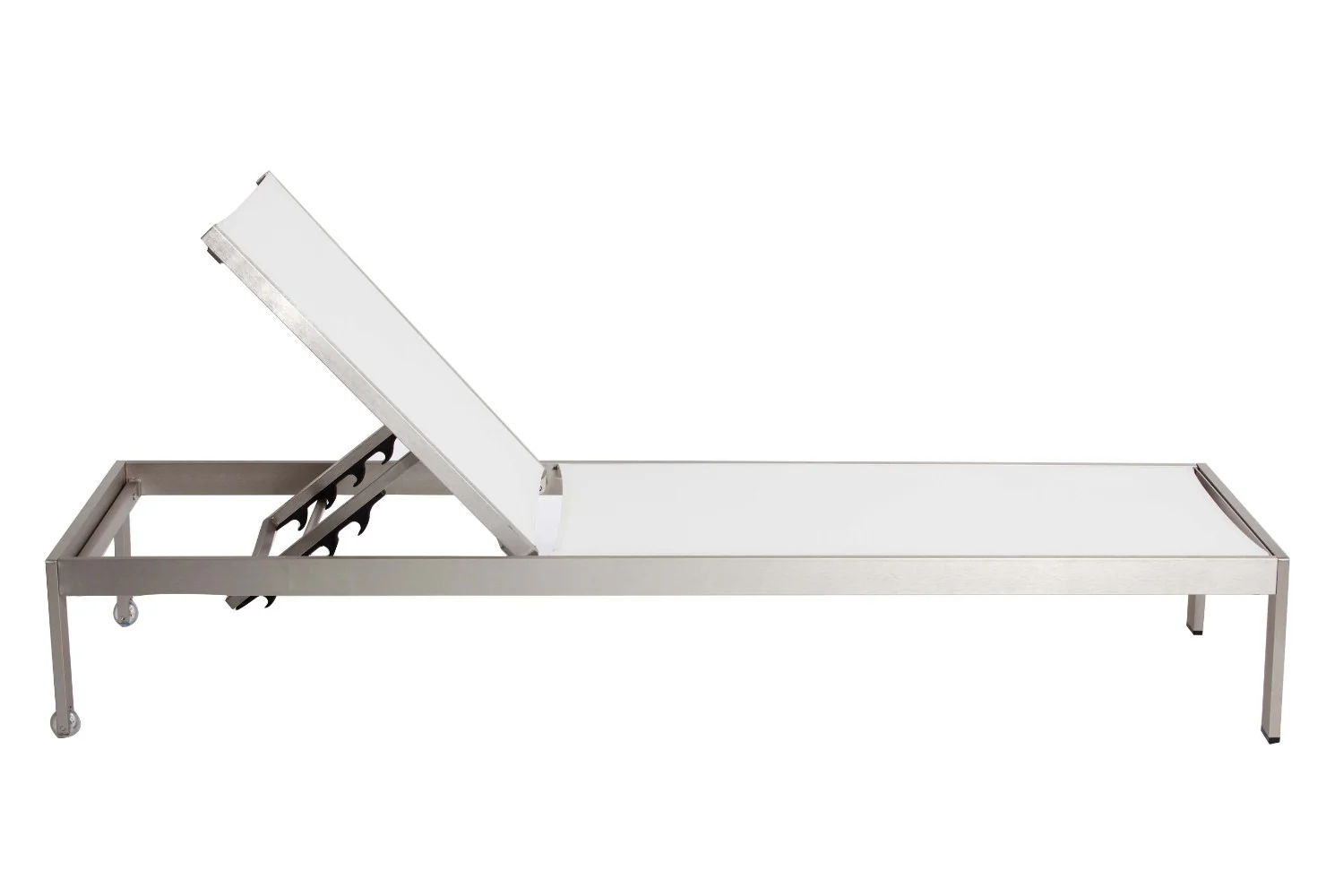 Anodized Aluminum Modern Patio Lounger In White By Benzara - Image 2