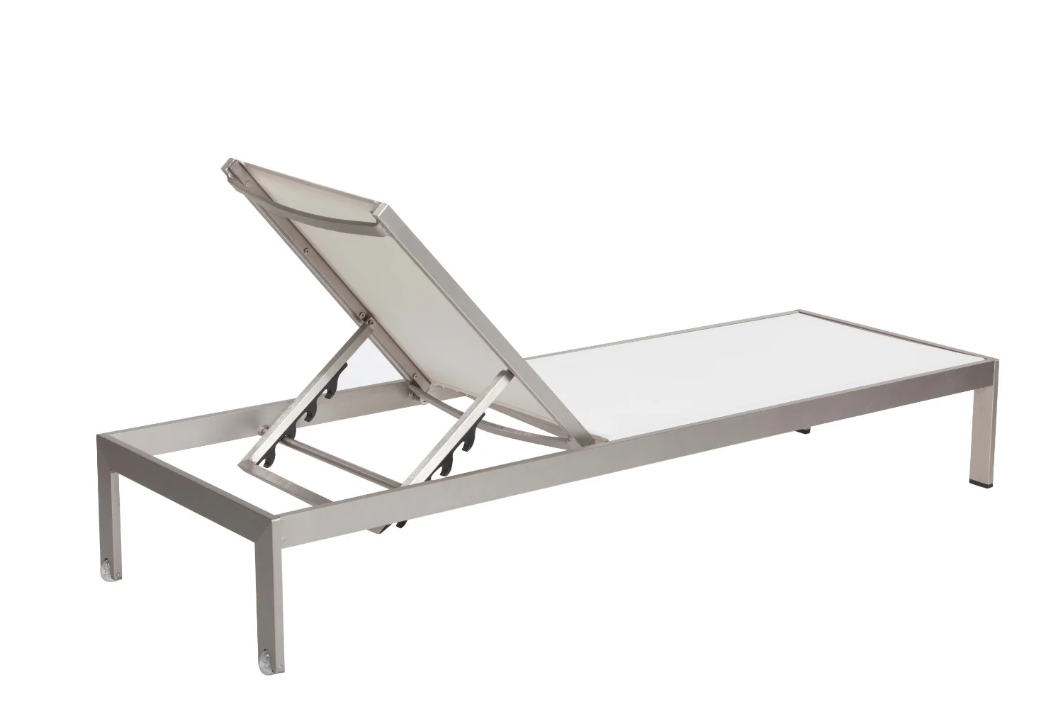 Anodized Aluminum Modern Patio Lounger In White By Benzara - Image 3