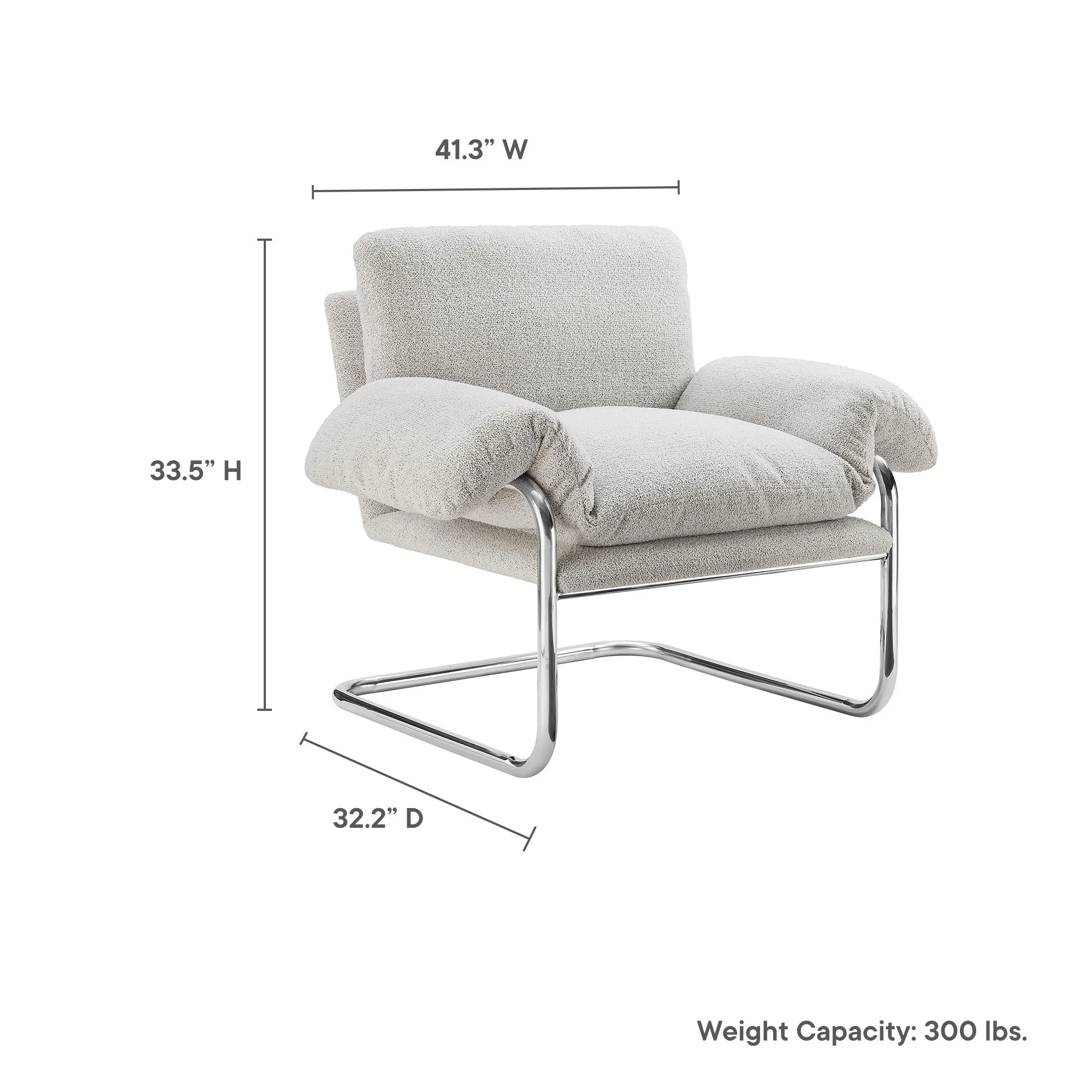 Ansel Boucle Fabric Accent Chair by Modway - Image 18