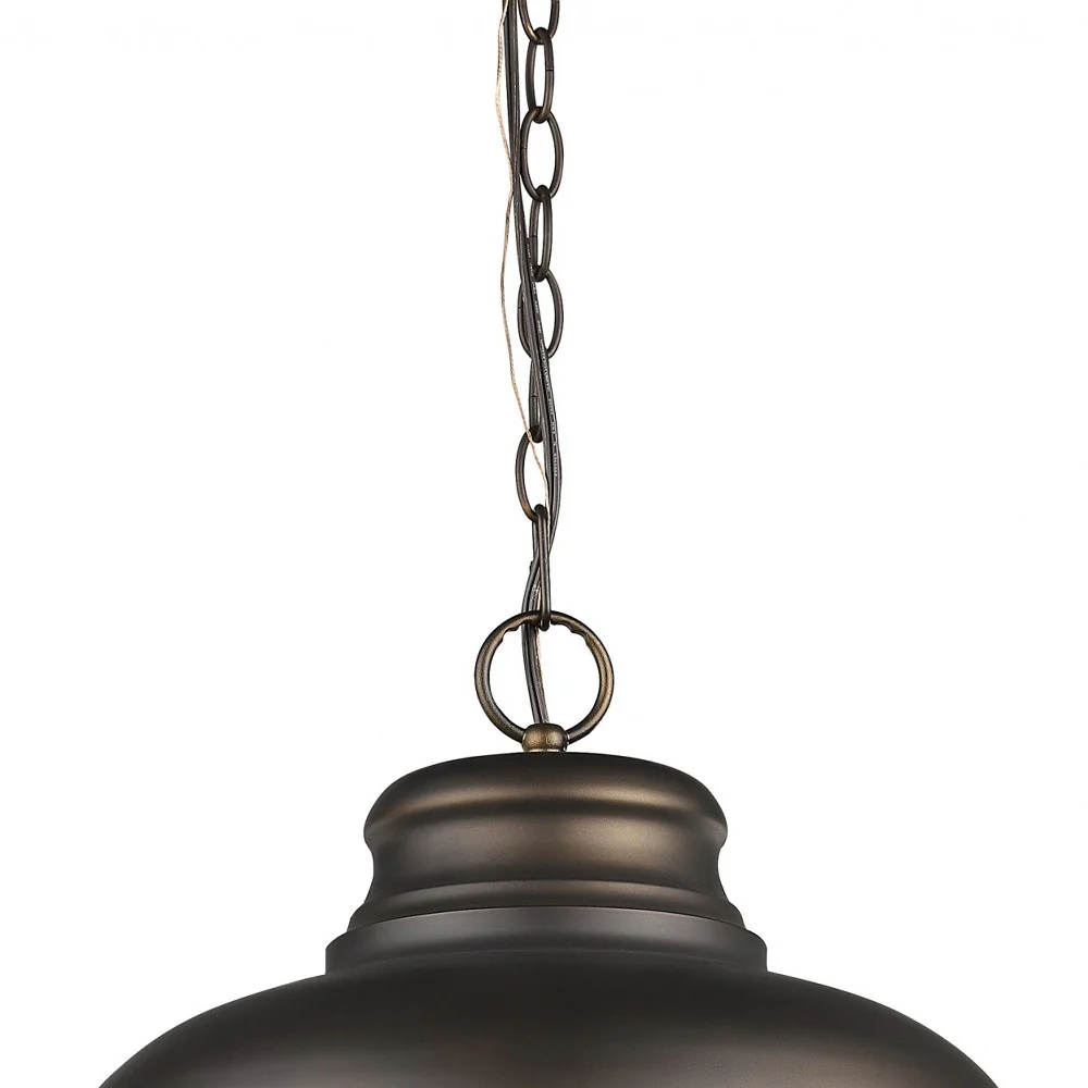 Ansen 1-Light Oil-Rubbed Bronze Pendant With Gloss White Interior Shade By Homeroots - Image 3