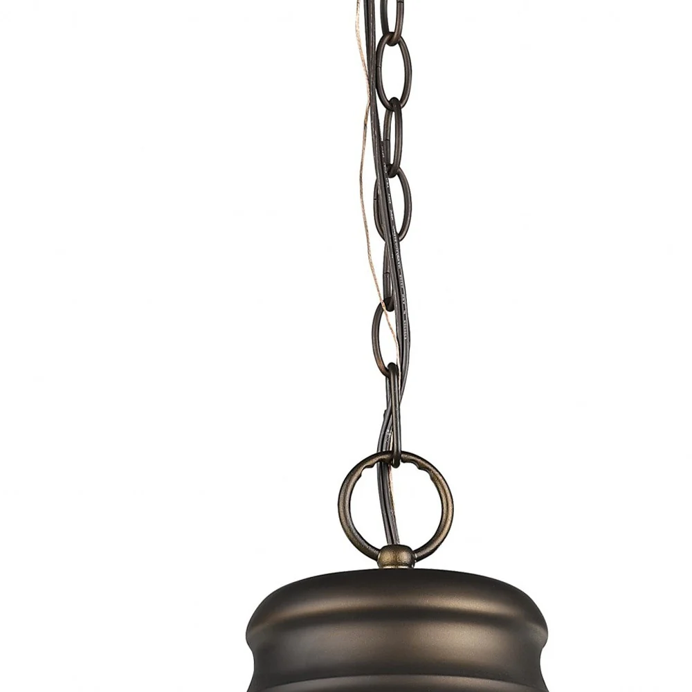 Ansen 1-Light Oil-Rubbed Bronze Pendant With Gloss White Interior Shade By Homeroots - Image 4
