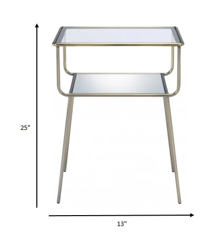 Antique Brass  End Table By Homeroots - Image 7
