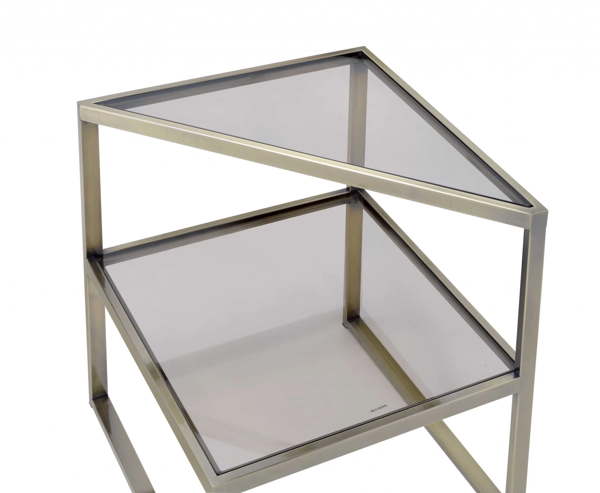 Antique Brass Metal End Table By Homeroots - Image 4