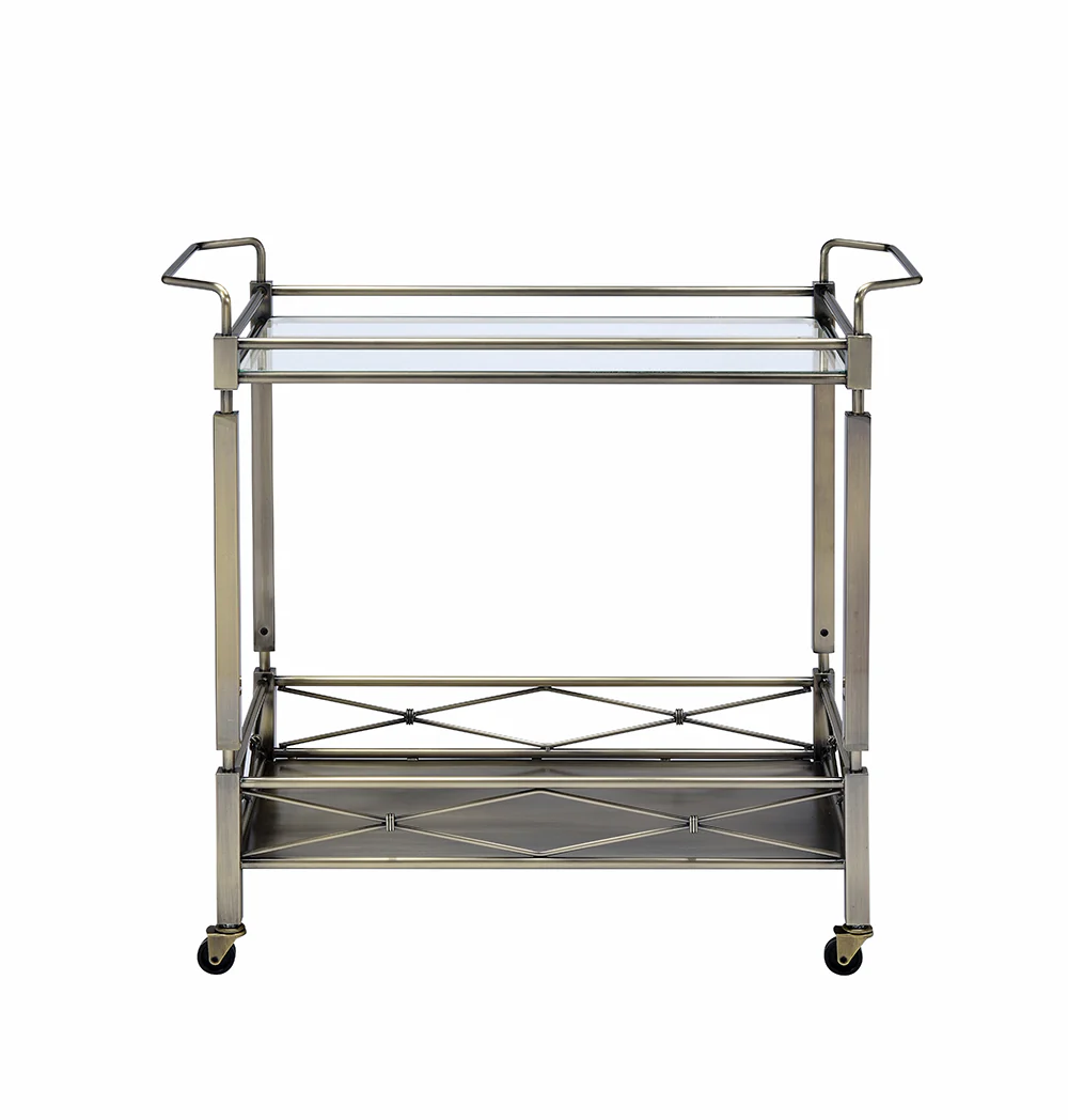 Antique Brass Metal Serving Cart By Homeroots - 319139 - Image 2