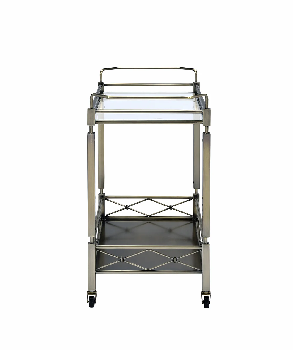 Antique Brass Metal Serving Cart By Homeroots - 319139 - Image 3