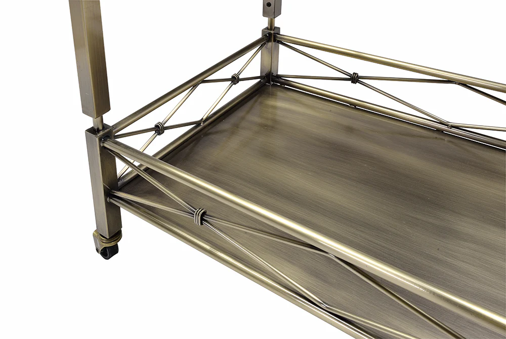 Antique Brass Metal Serving Cart By Homeroots - 319139 - Image 4