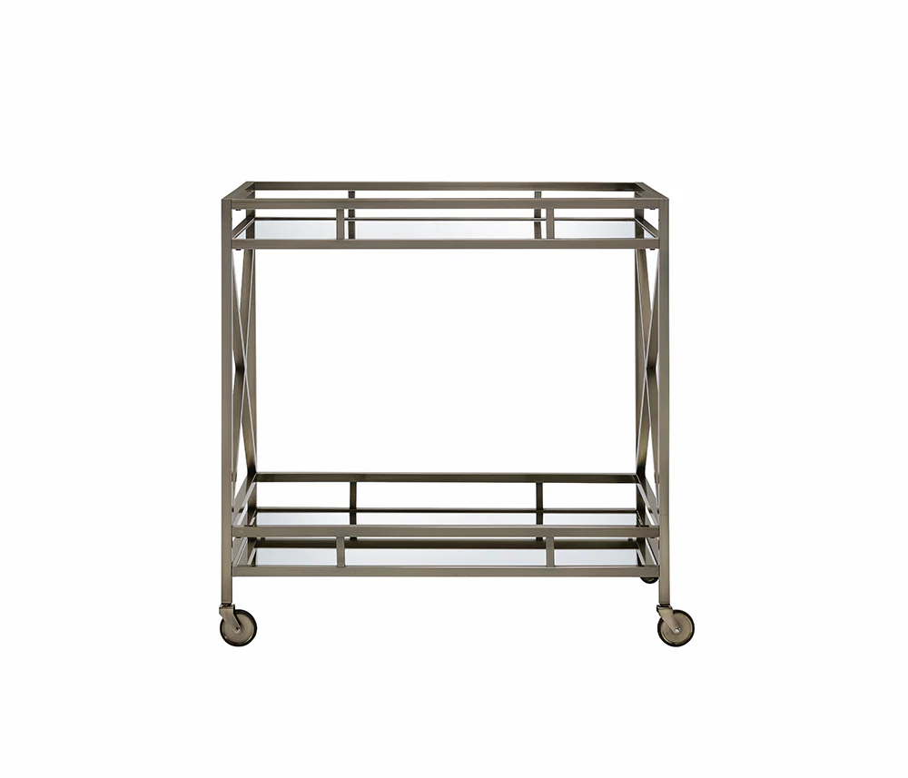Antique Brass Metal Serving Cart By Homeroots - 319141 - Image 2