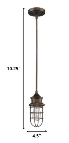 Antique Bronze Cage Pendant Hanging Light By Homeroots - Image 2